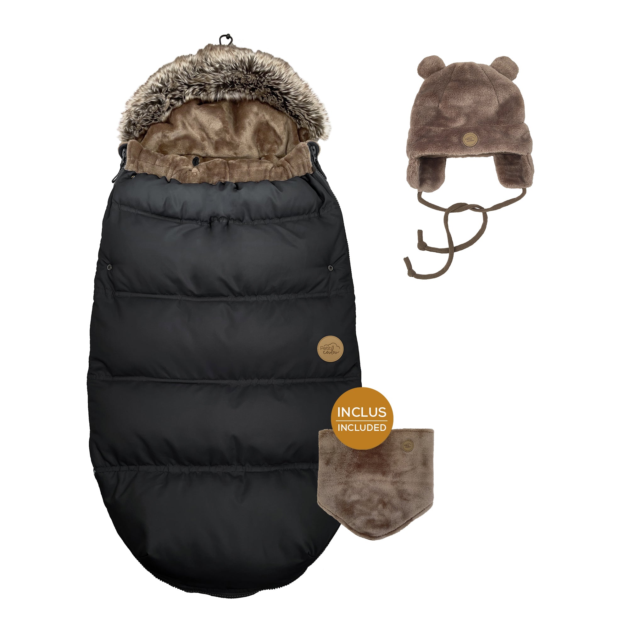 Bundle: Footmuff With Teddy Bear Hat