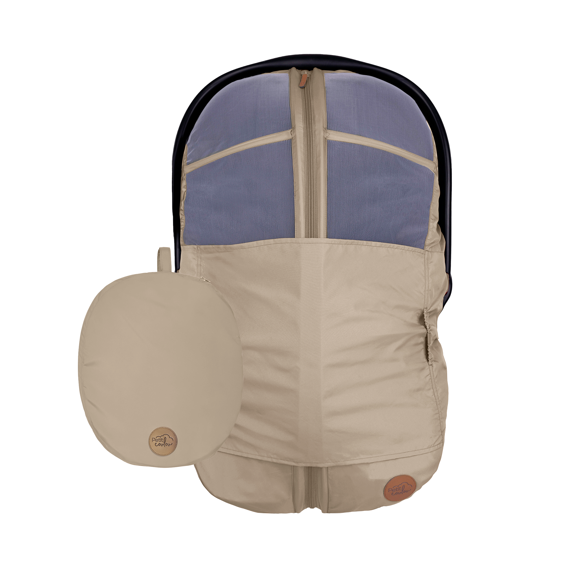 Biscotti summer car seat cover with his storage pouch - 2025 Summer Collection by Petit Coulou