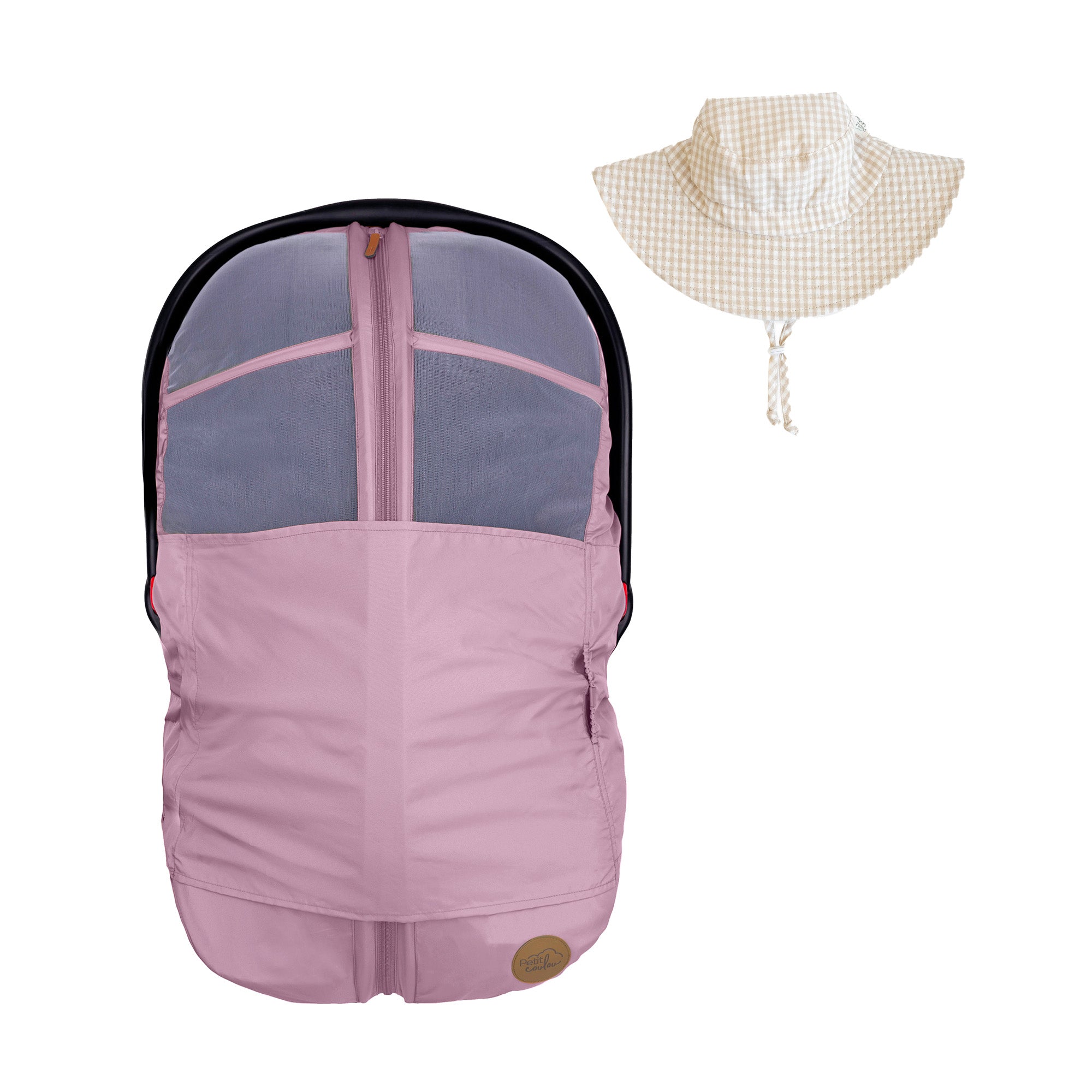 Bundle: Summer Car Seat Cover and Sun Hat