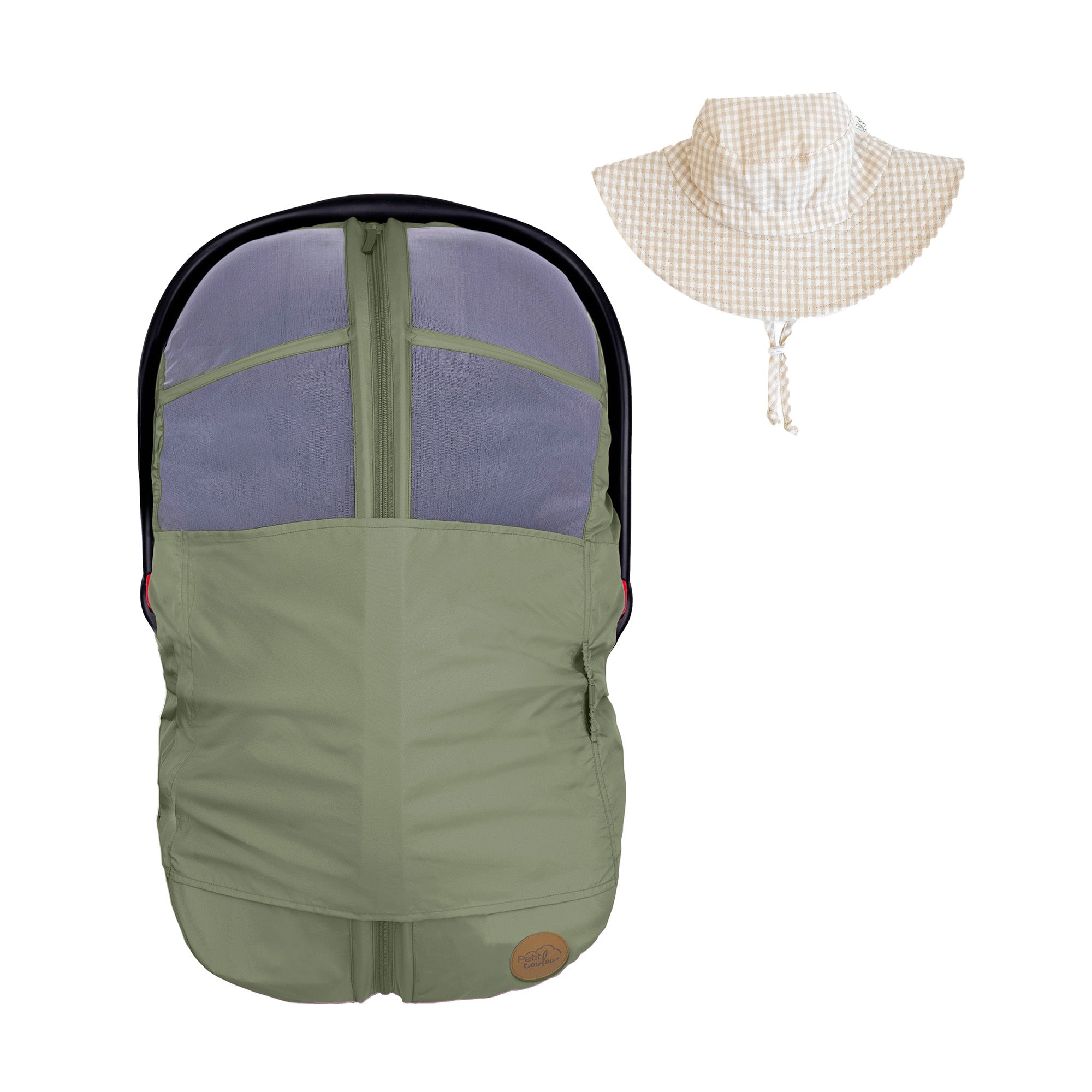 Bundle: Summer Car Seat Cover and Sun Hat