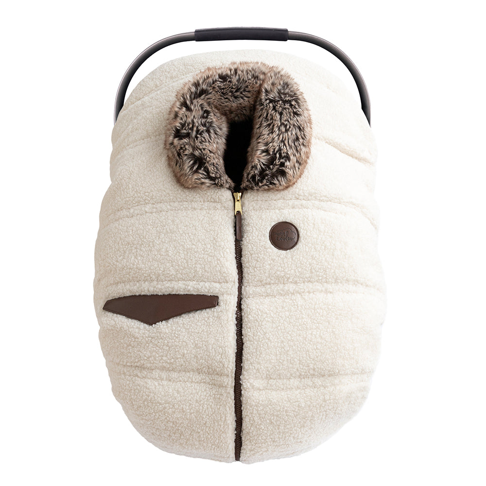 Housse hiver en faux-mouton sherpa pour banc d'auto de bébé avec fourrure synthétique