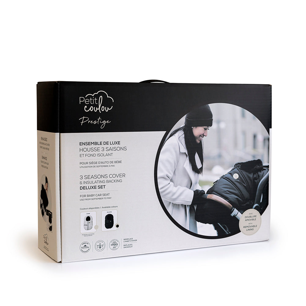 Ensemble de luxe: Housse 3 saisons pour siège d'auto & Fond isolant (-30°C à 15°C)