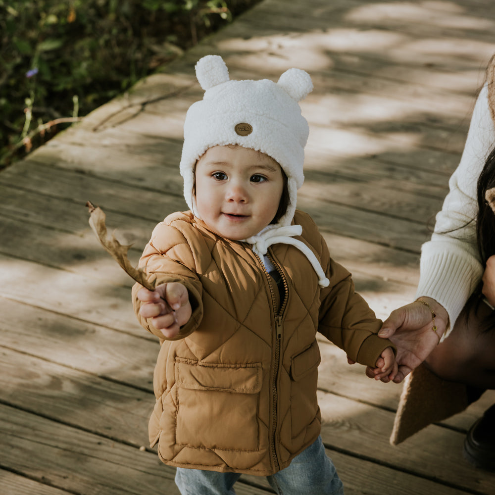 Sherpa Teddy Bear Hat For Baby (0-18m)