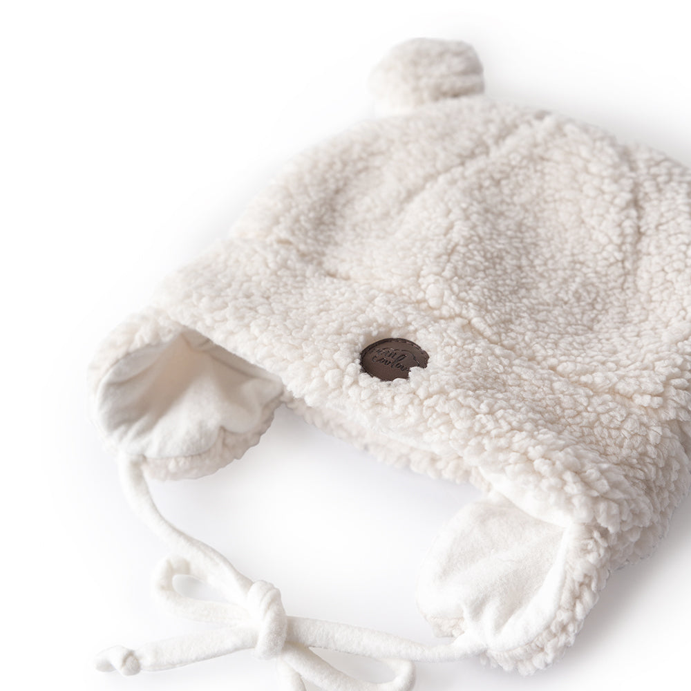 Sherpa Teddy Bear Hat For Baby (0-18m)