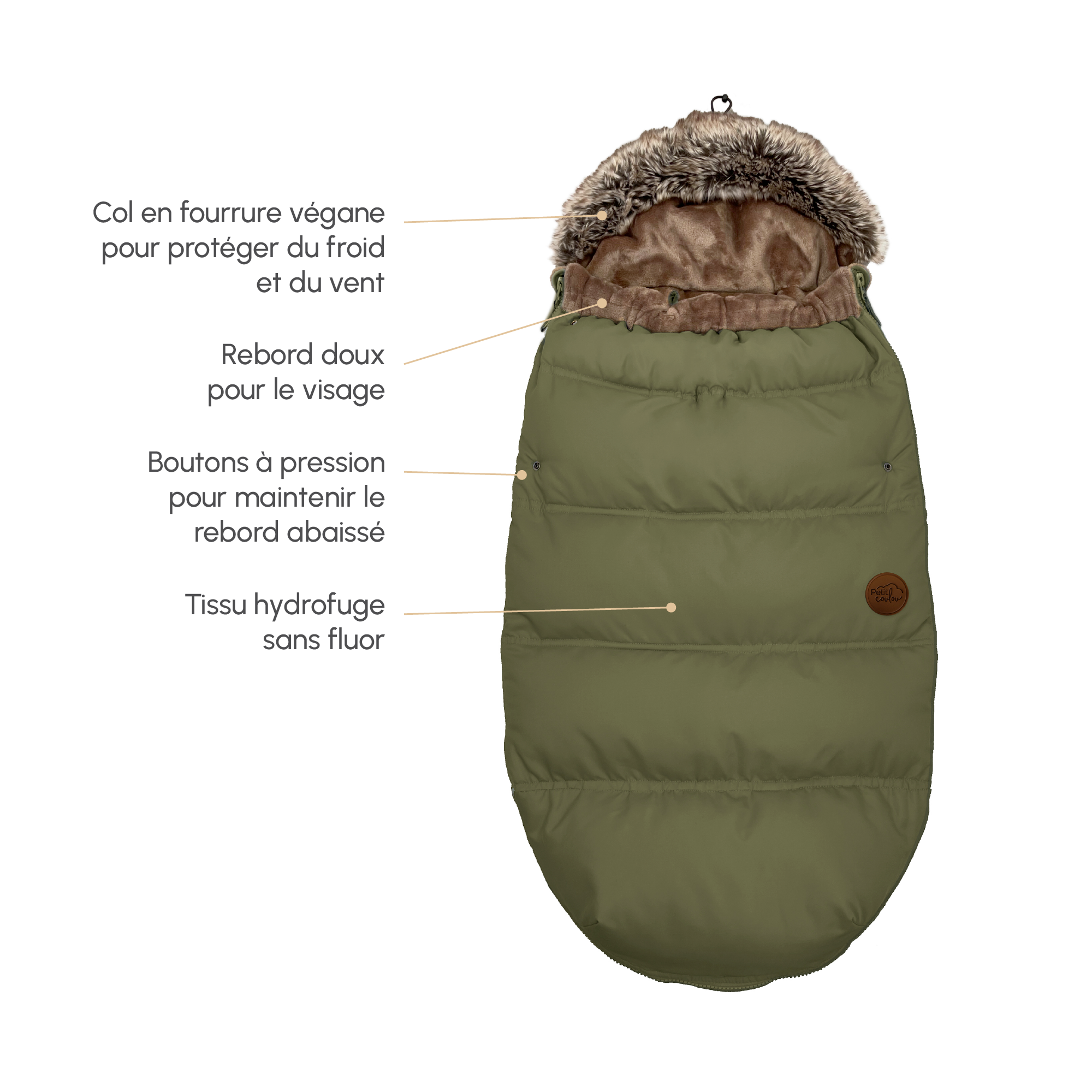 Combo : Housse chancelière avec une tuque ourson