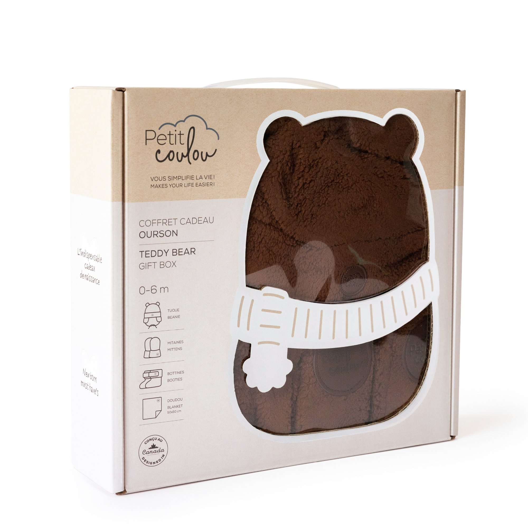 Coffret cadeau Ourson Sherpa pour bébé (4 accessoires)