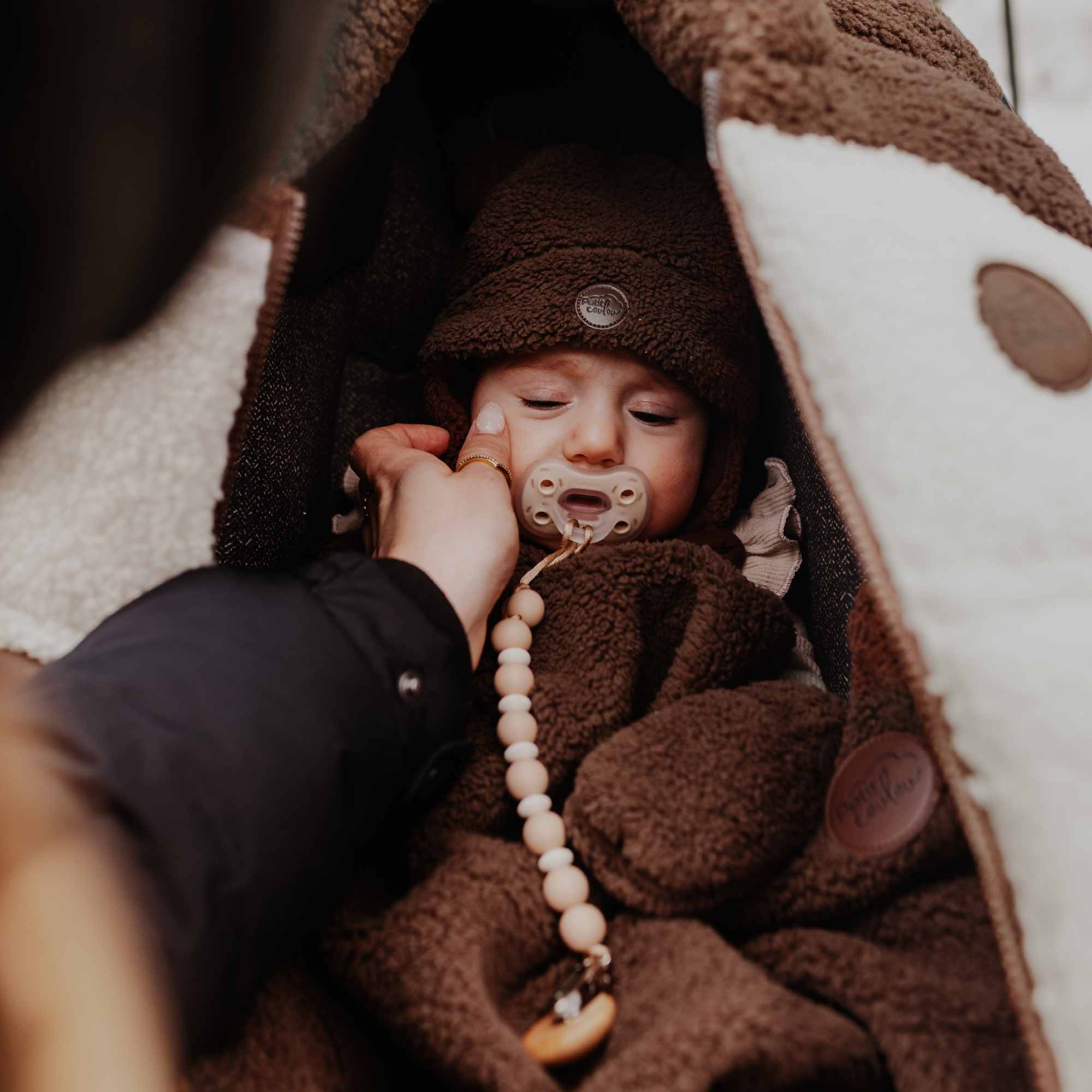 Combo : Housse hiver sherpa avec une tuque ourson et un fond isolant