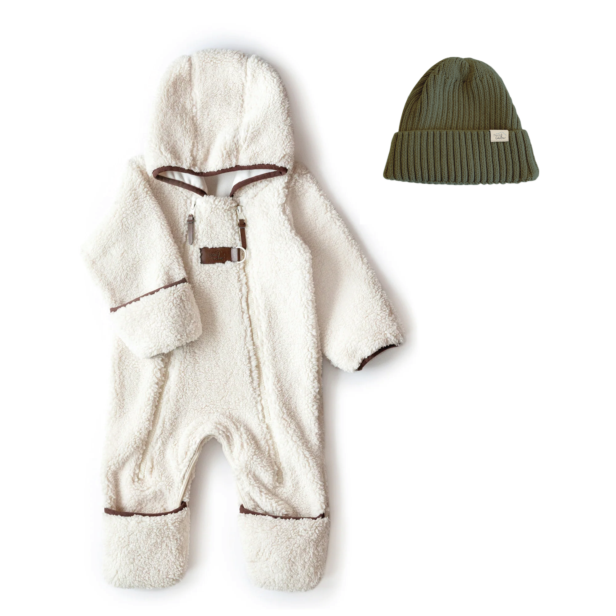 Combo : Combinaison une pièce doublée en sherpa et tuque en tricot