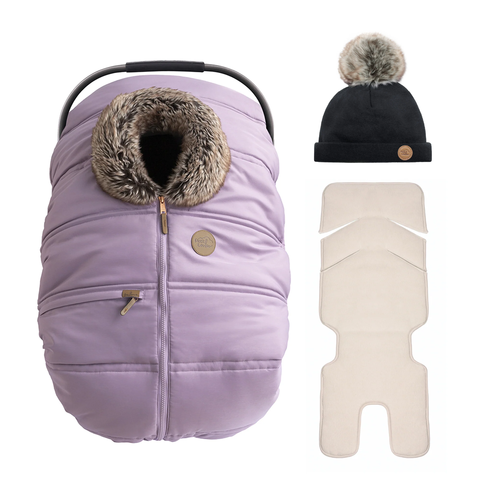 Combo : Housse 3 saisons classique avec une tuque pompon et un fond isolant