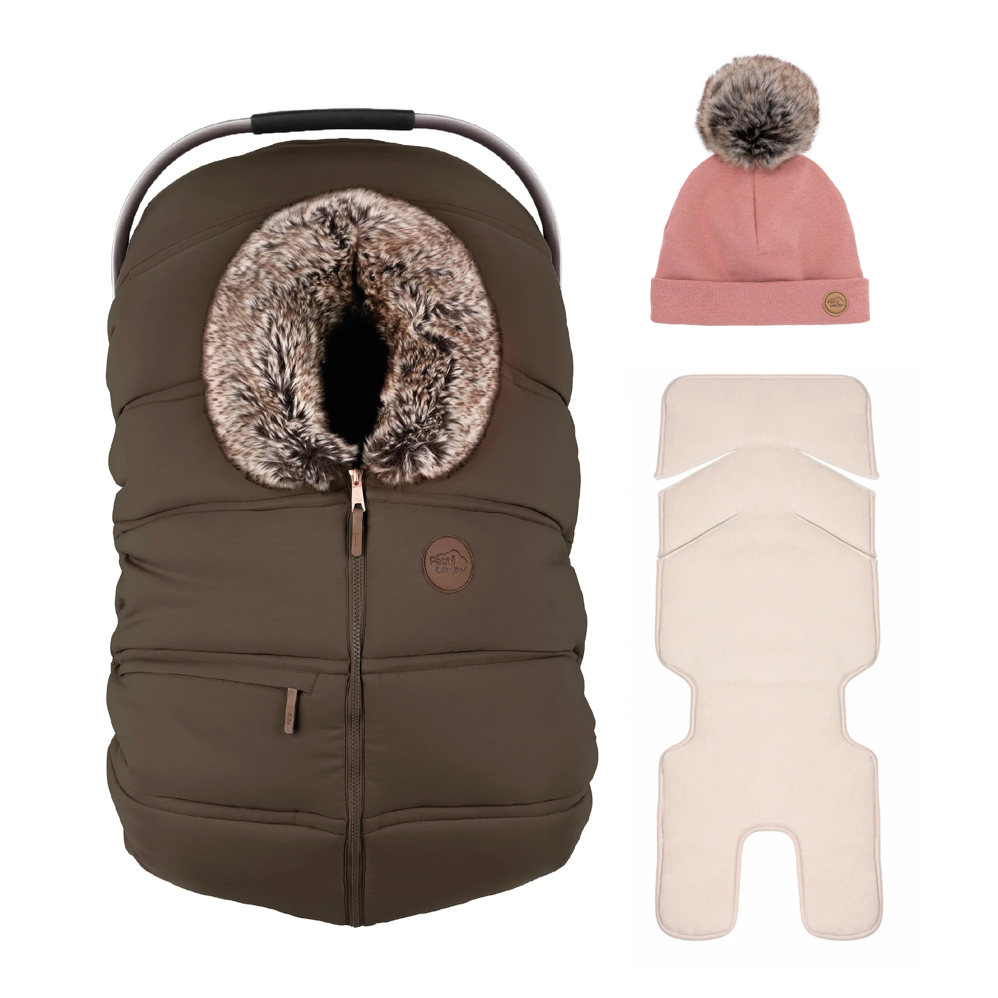 Combo : Housse hiver classique avec une tuque pompon et un fond isolant