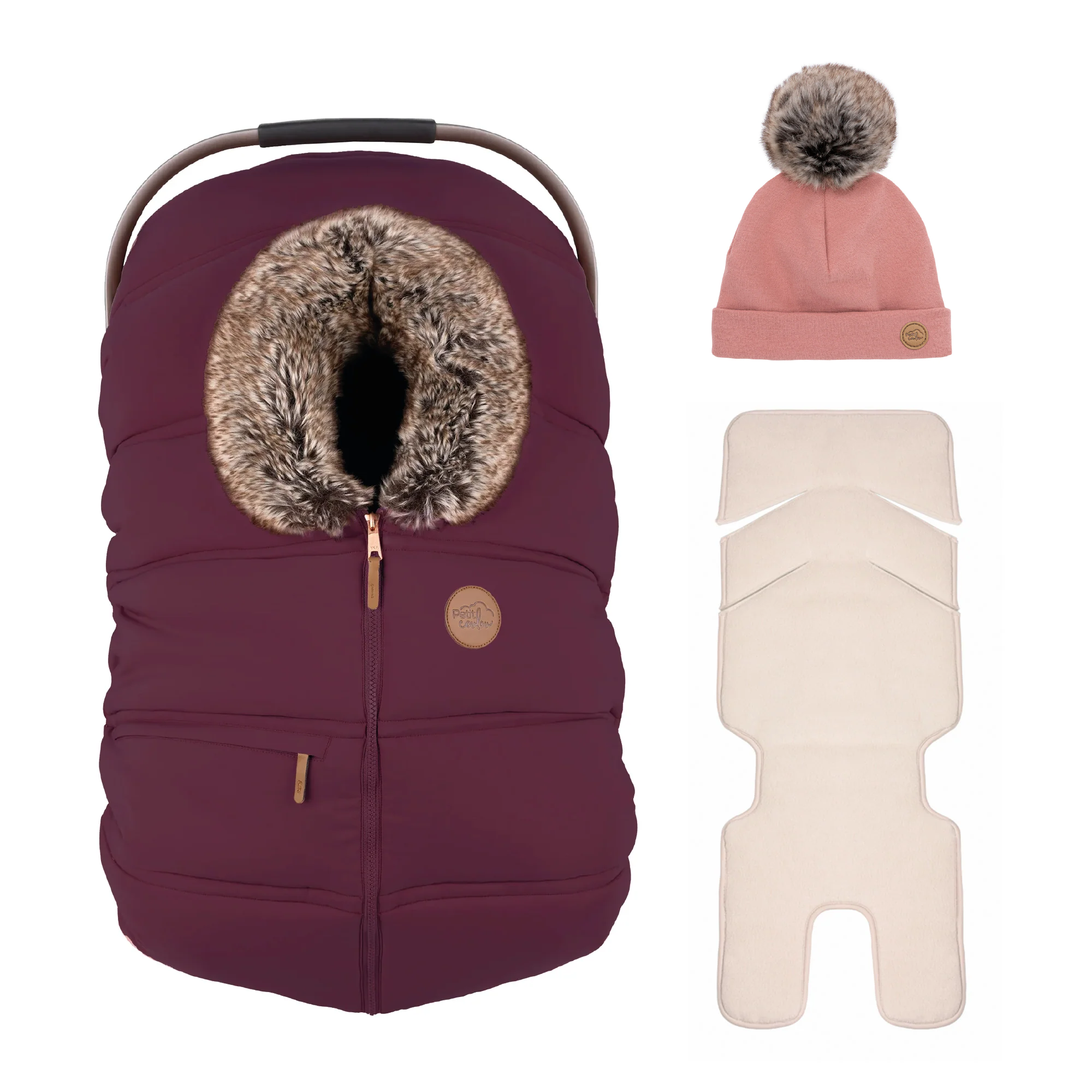 Combo : Housse hiver classique avec une tuque pompon et un fond isolant