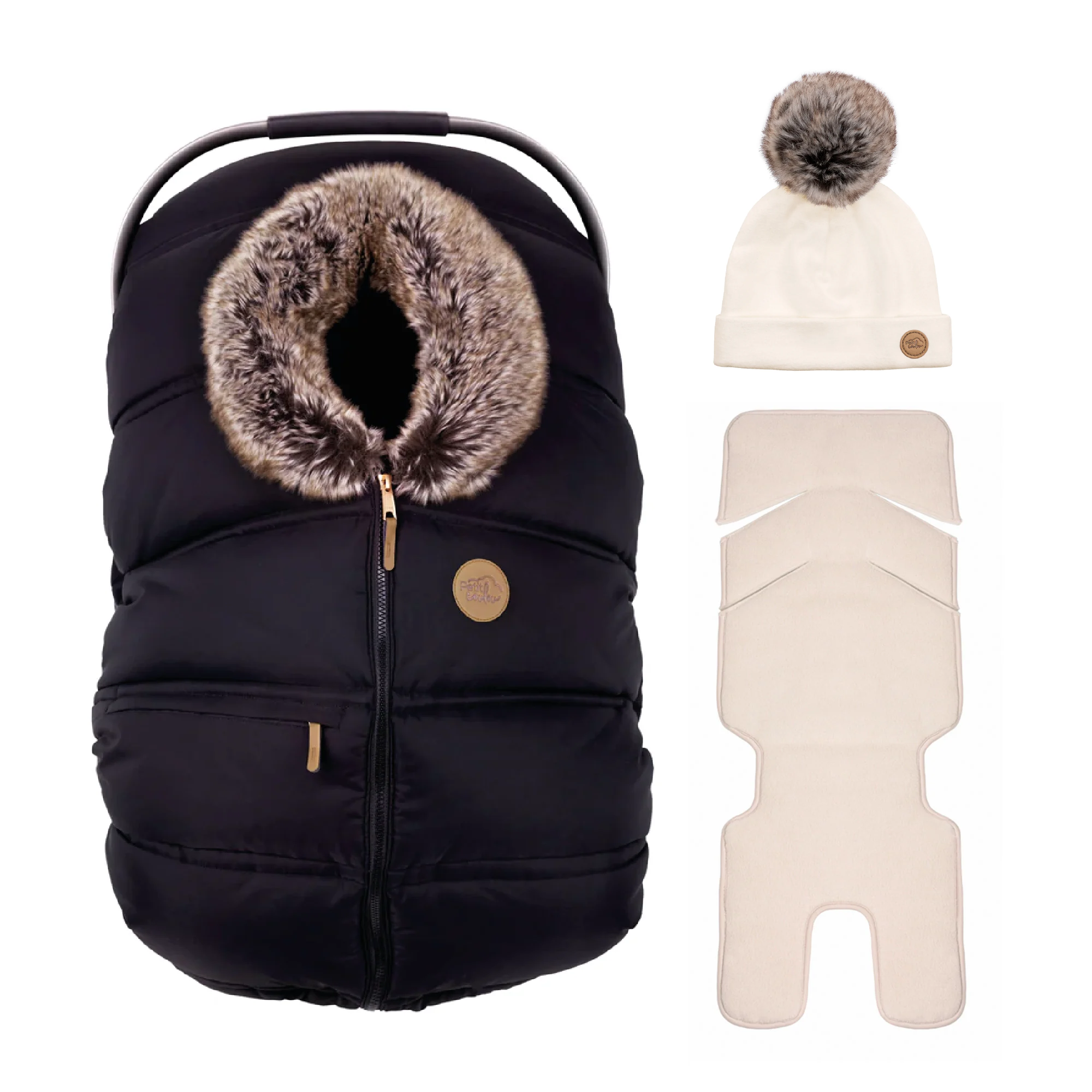 Combo : Housse hiver classique avec une tuque pompon et un fond isolant