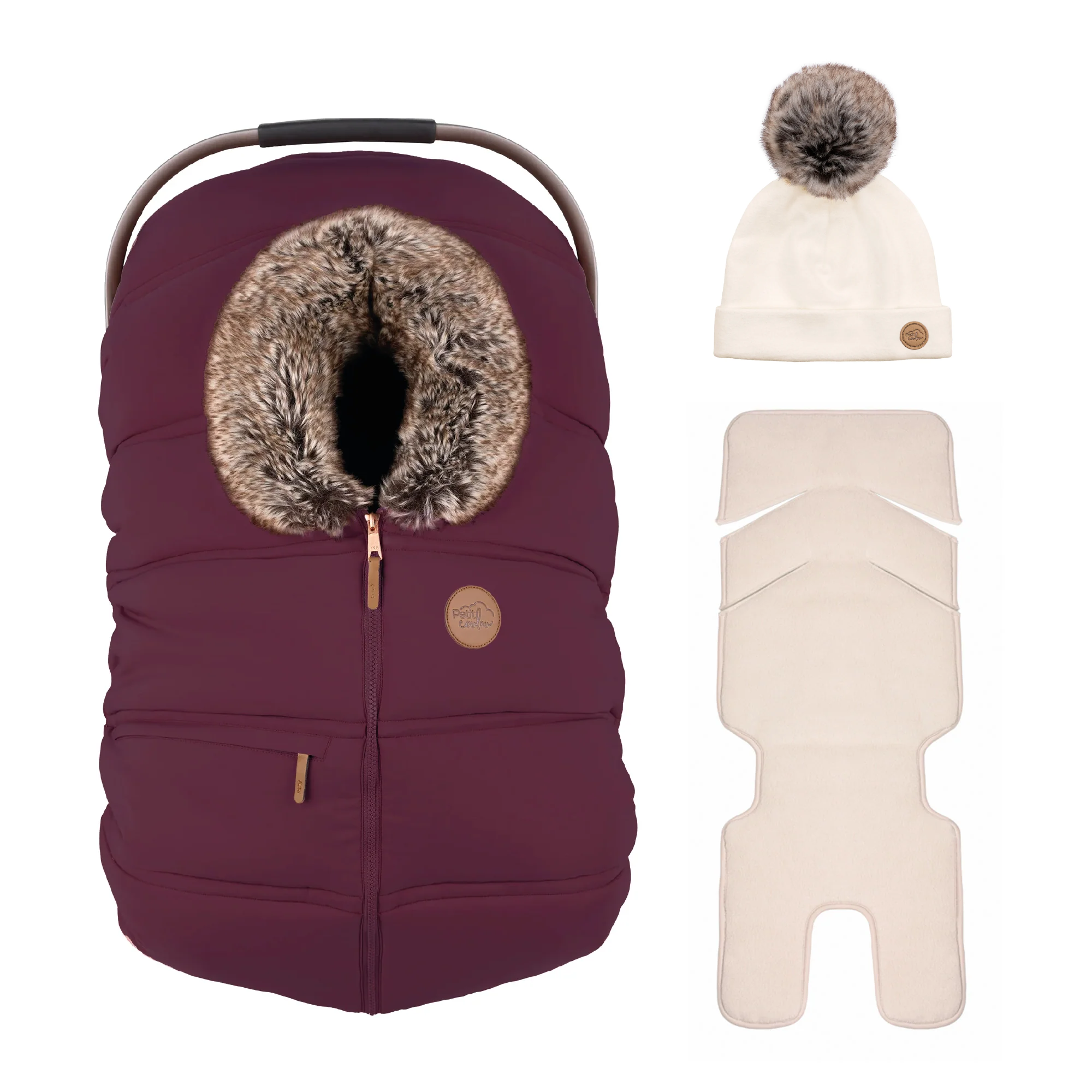 Combo : Housse hiver classique avec une tuque pompon et un fond isolant
