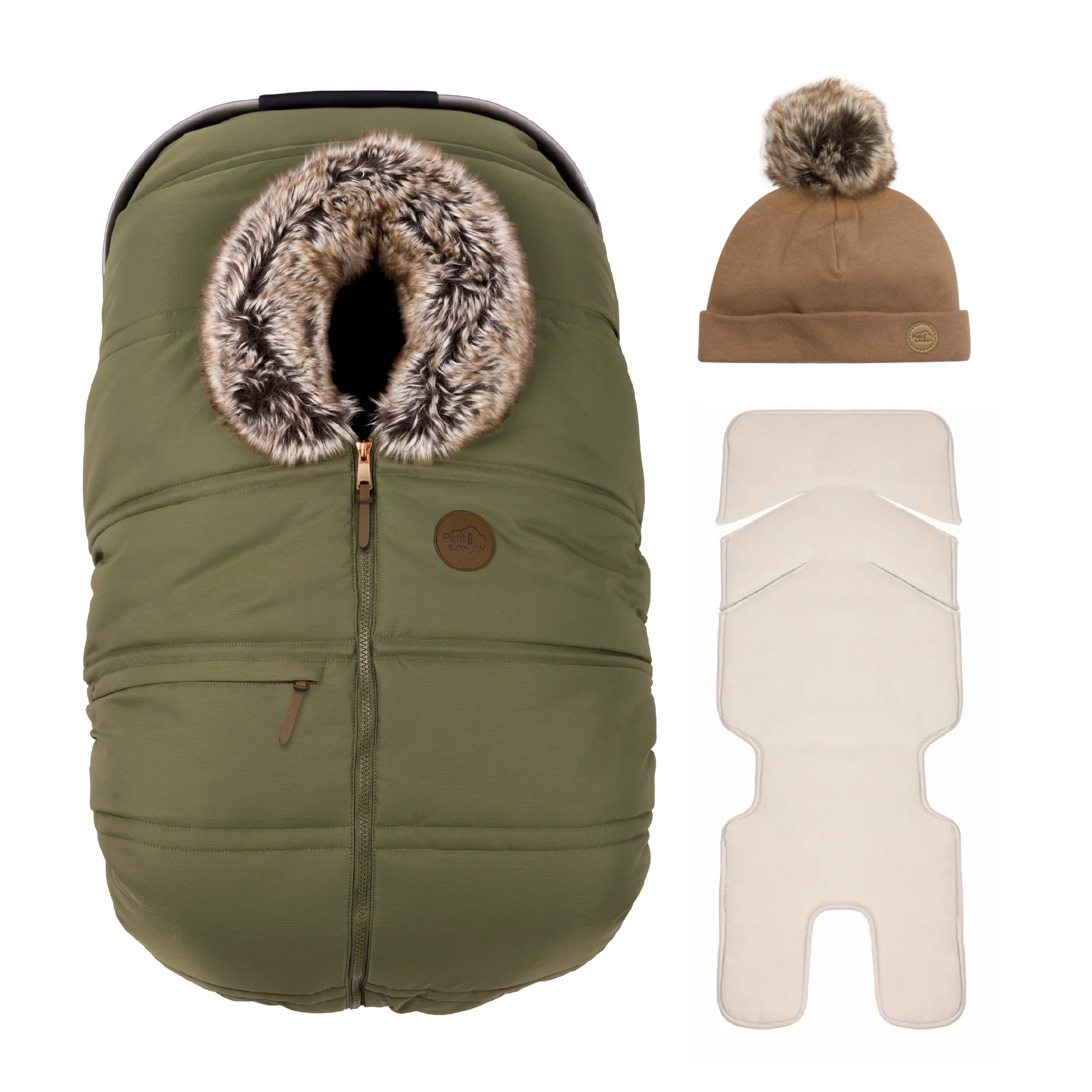 Combo : Housse hiver classique avec une tuque pompon et un fond isolant