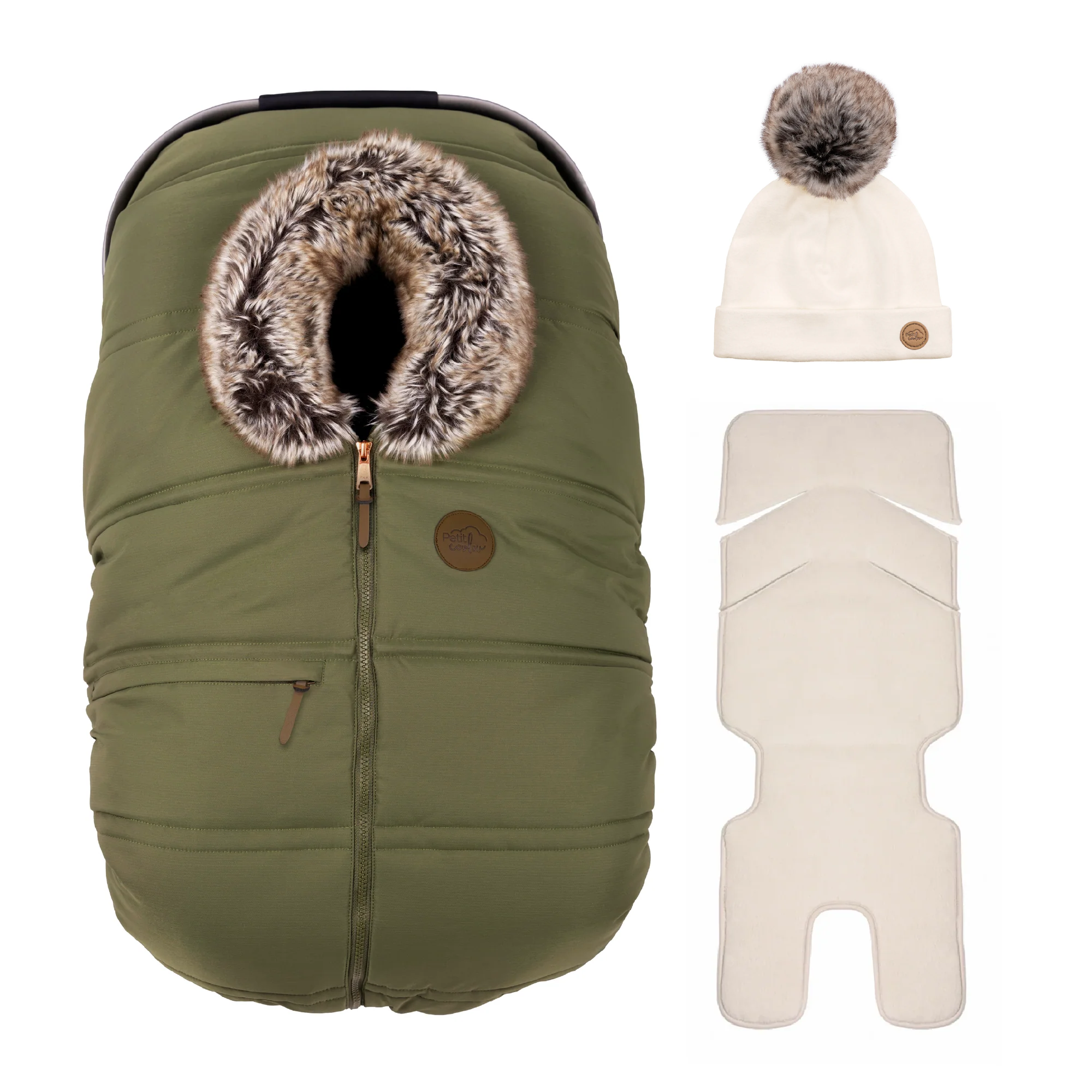 Combo : Housse hiver classique avec une tuque pompon et un fond isolant