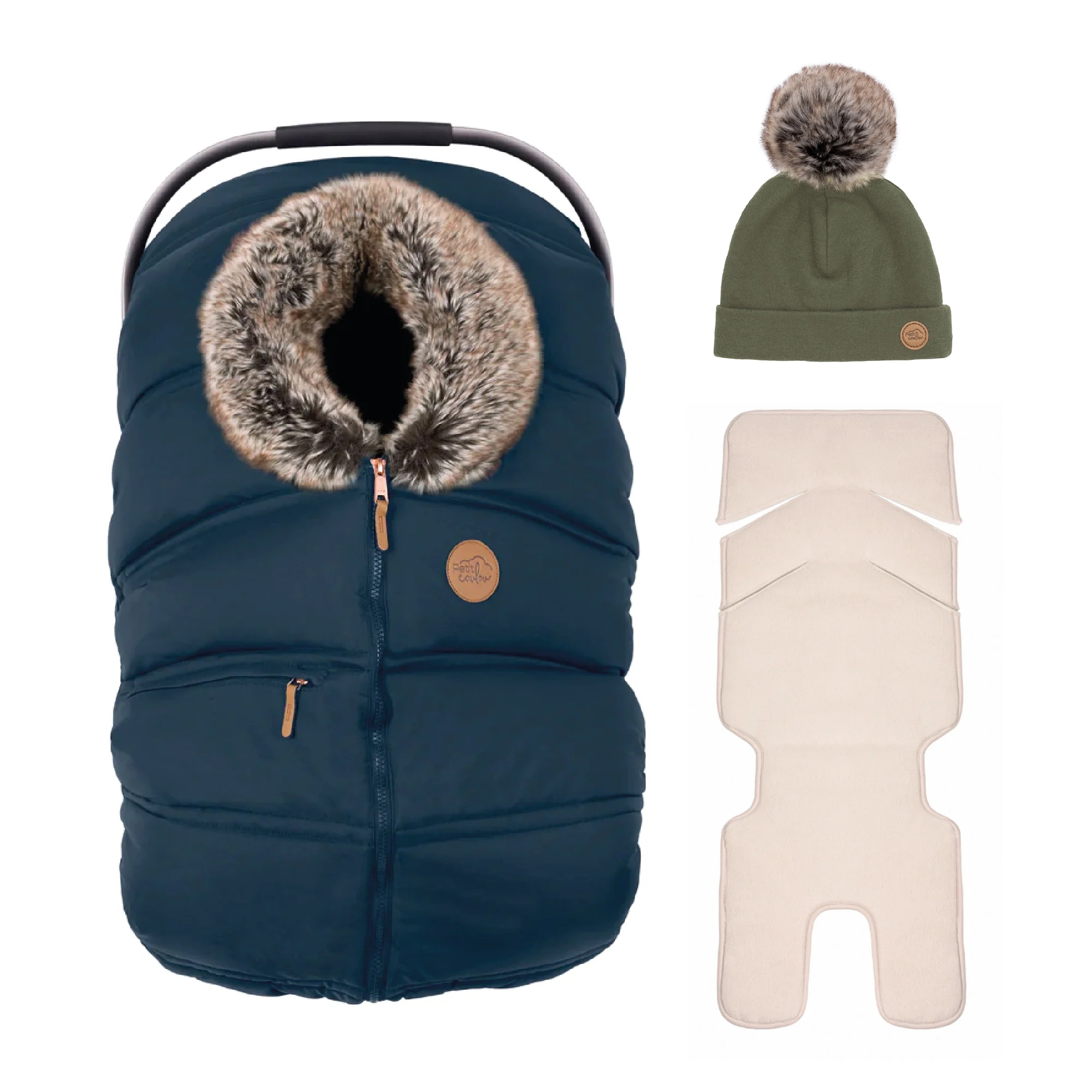 Combo : Housse hiver classique avec une tuque pompon et un fond isolant