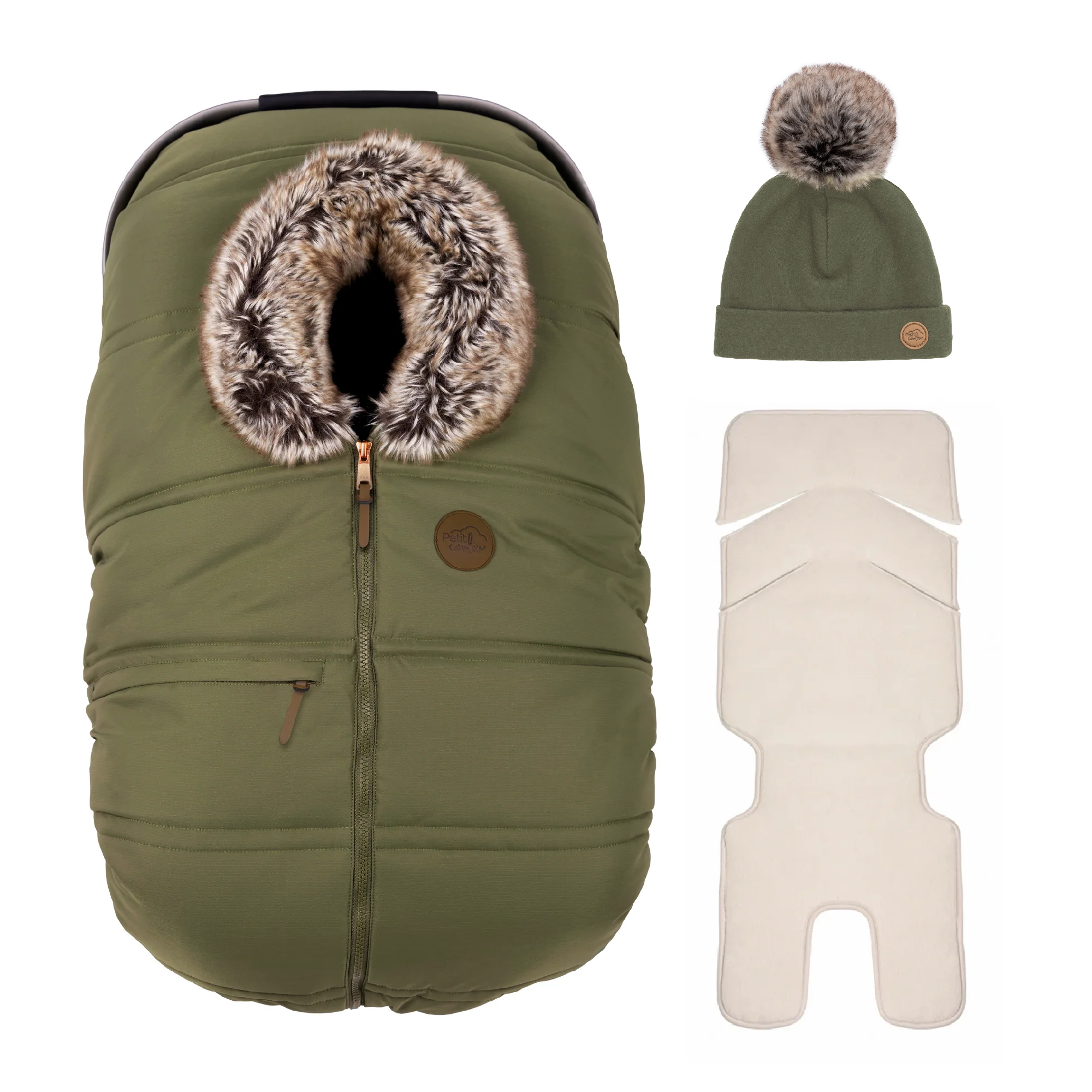 Combo : Housse hiver classique avec une tuque pompon et un fond isolant
