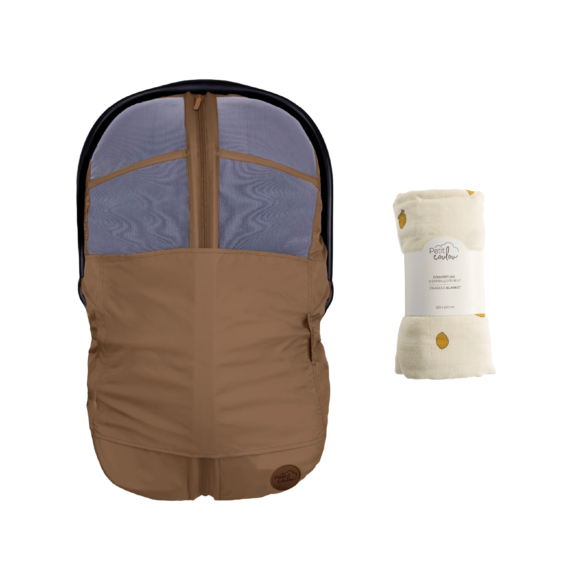 Bundle: 4-in-1 summer car seat cover and swaddle blanket