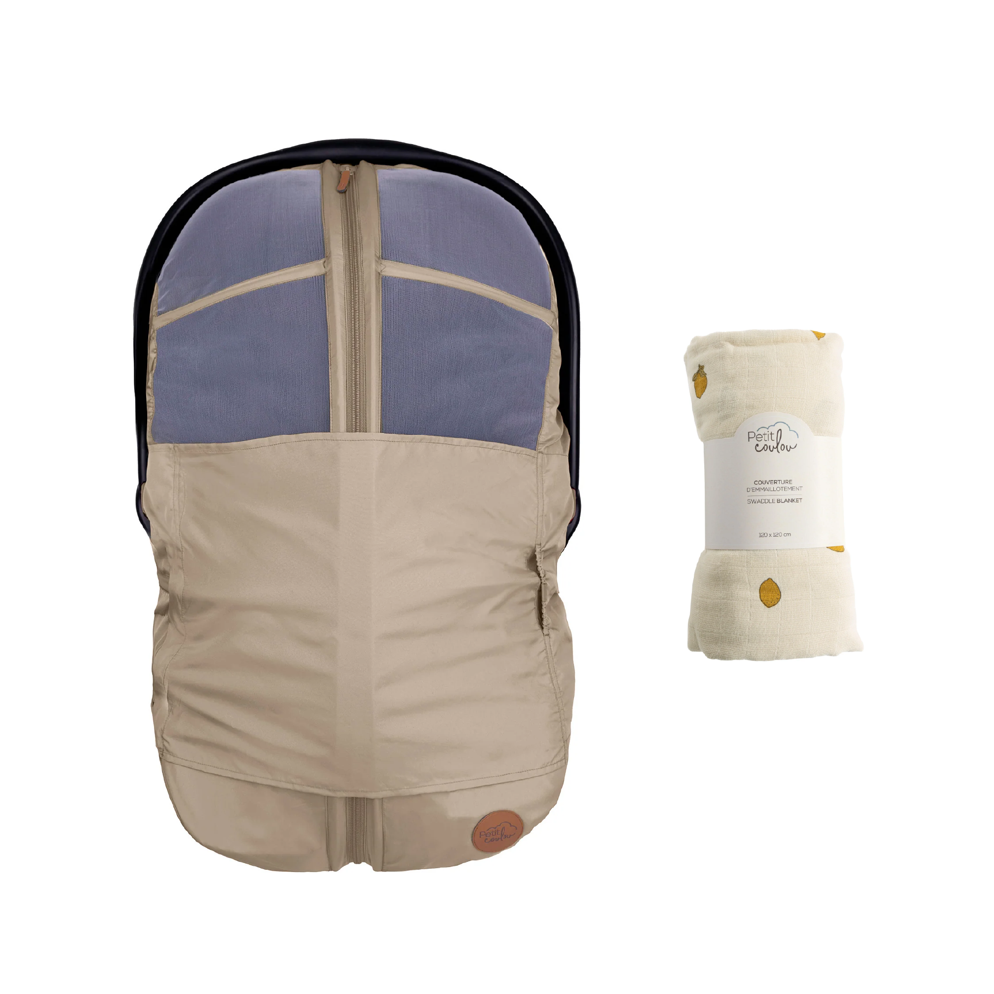 Bundle: 4-in-1 summer car seat cover and swaddle blanket