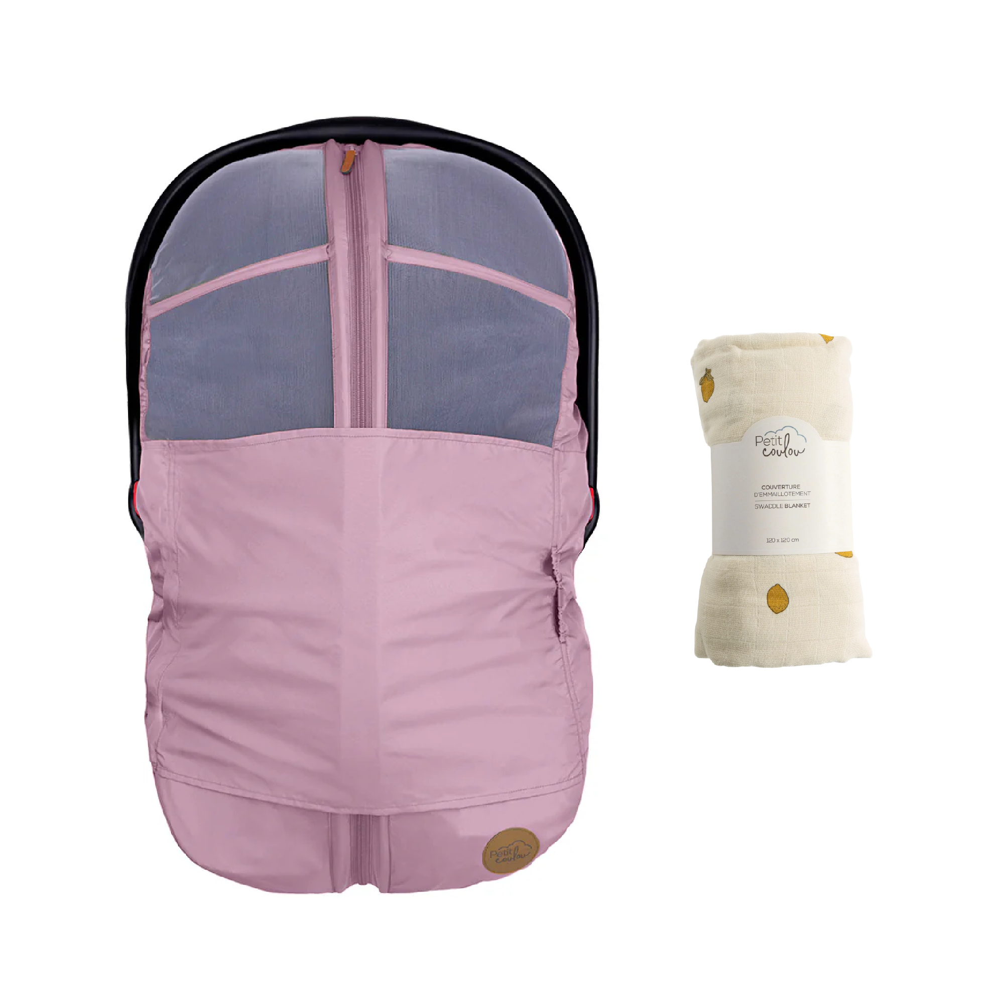 Bundle: 4-in-1 summer car seat cover and swaddle blanket