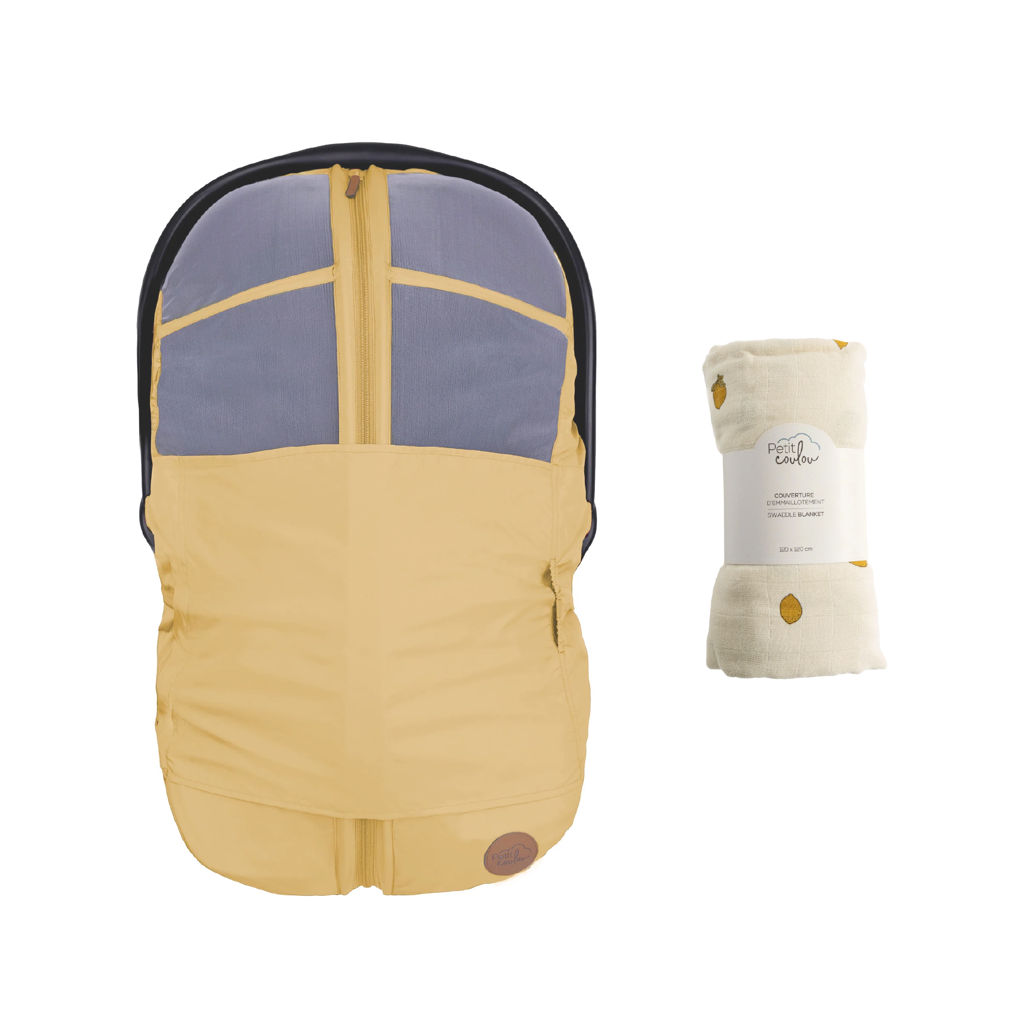 Bundle: 4-in-1 summer car seat cover and swaddle blanket