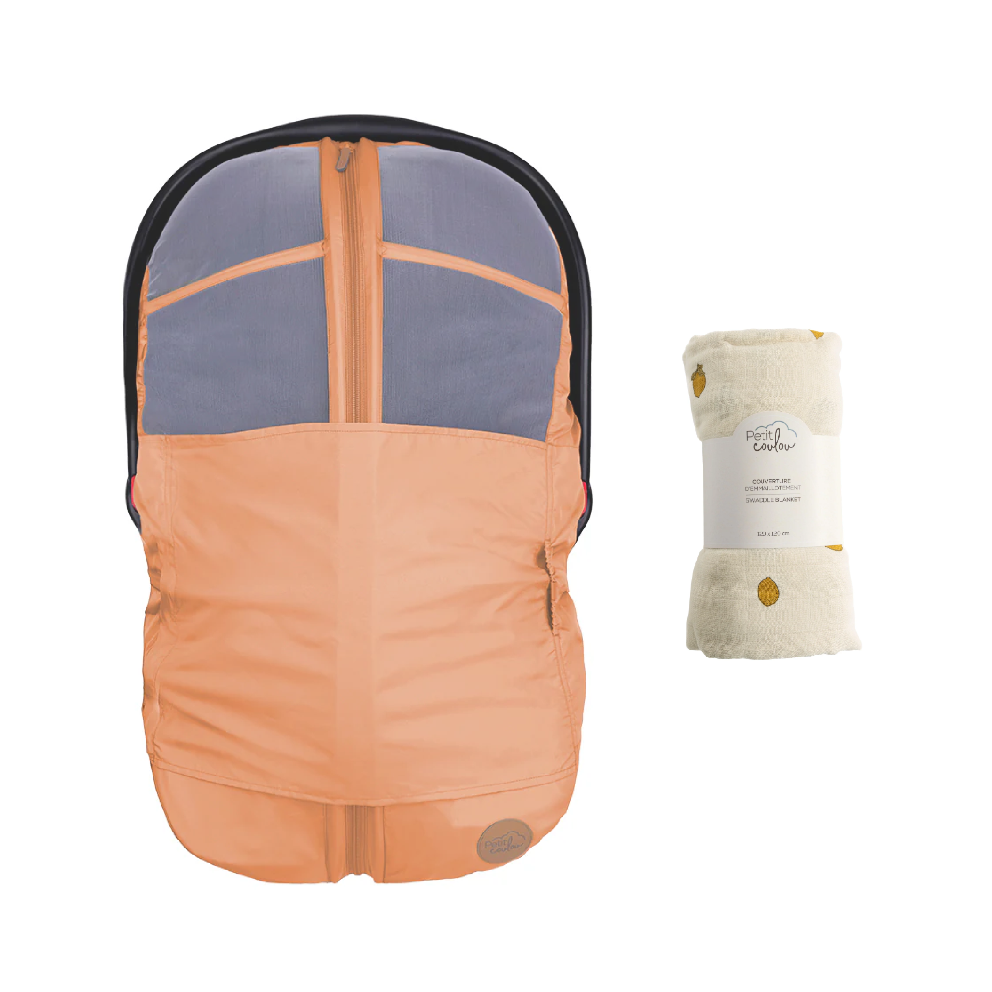 Bundle: 4-in-1 summer car seat cover and swaddle blanket