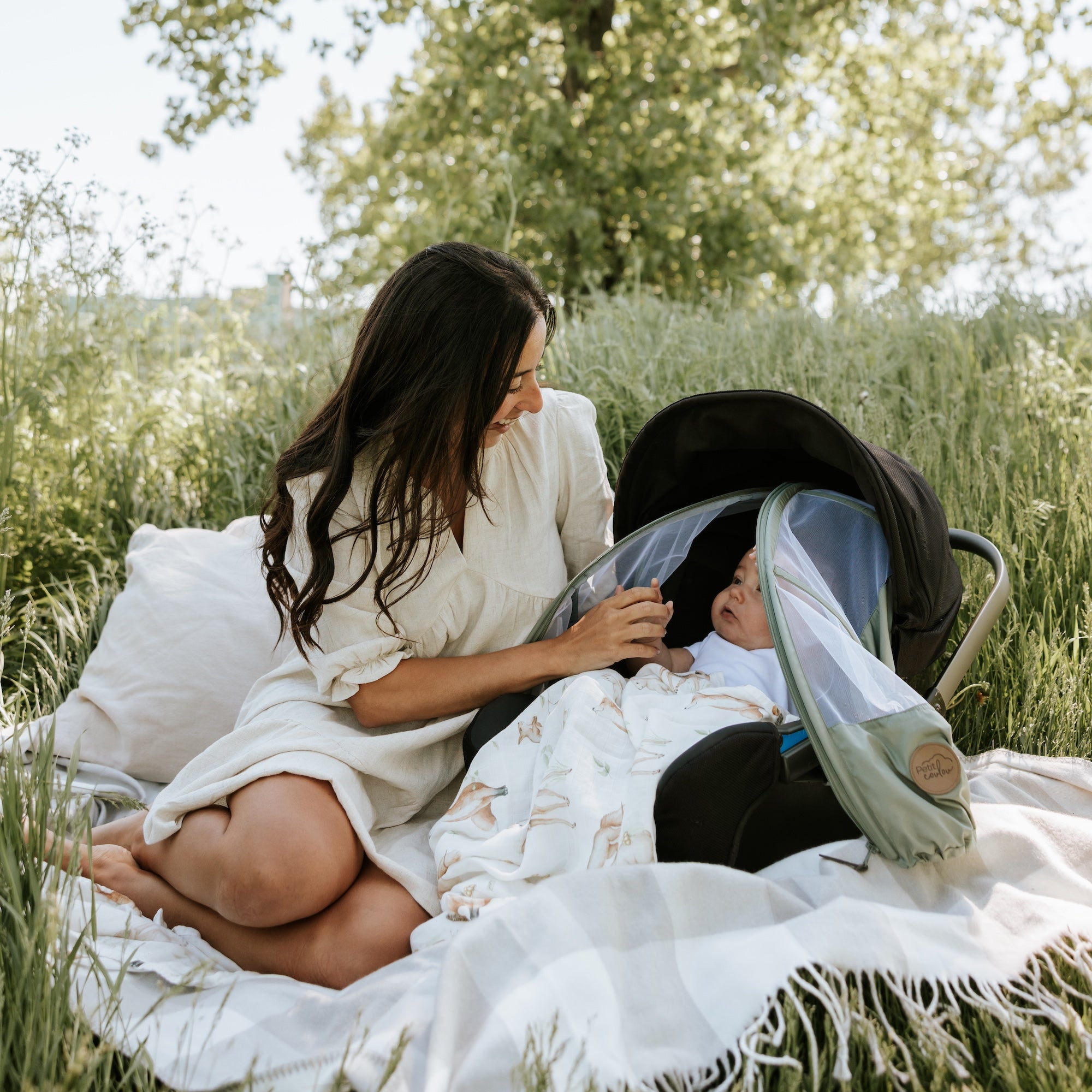 Bundle: 4-in-1 Summer Car Seat Cover and Sun Hat