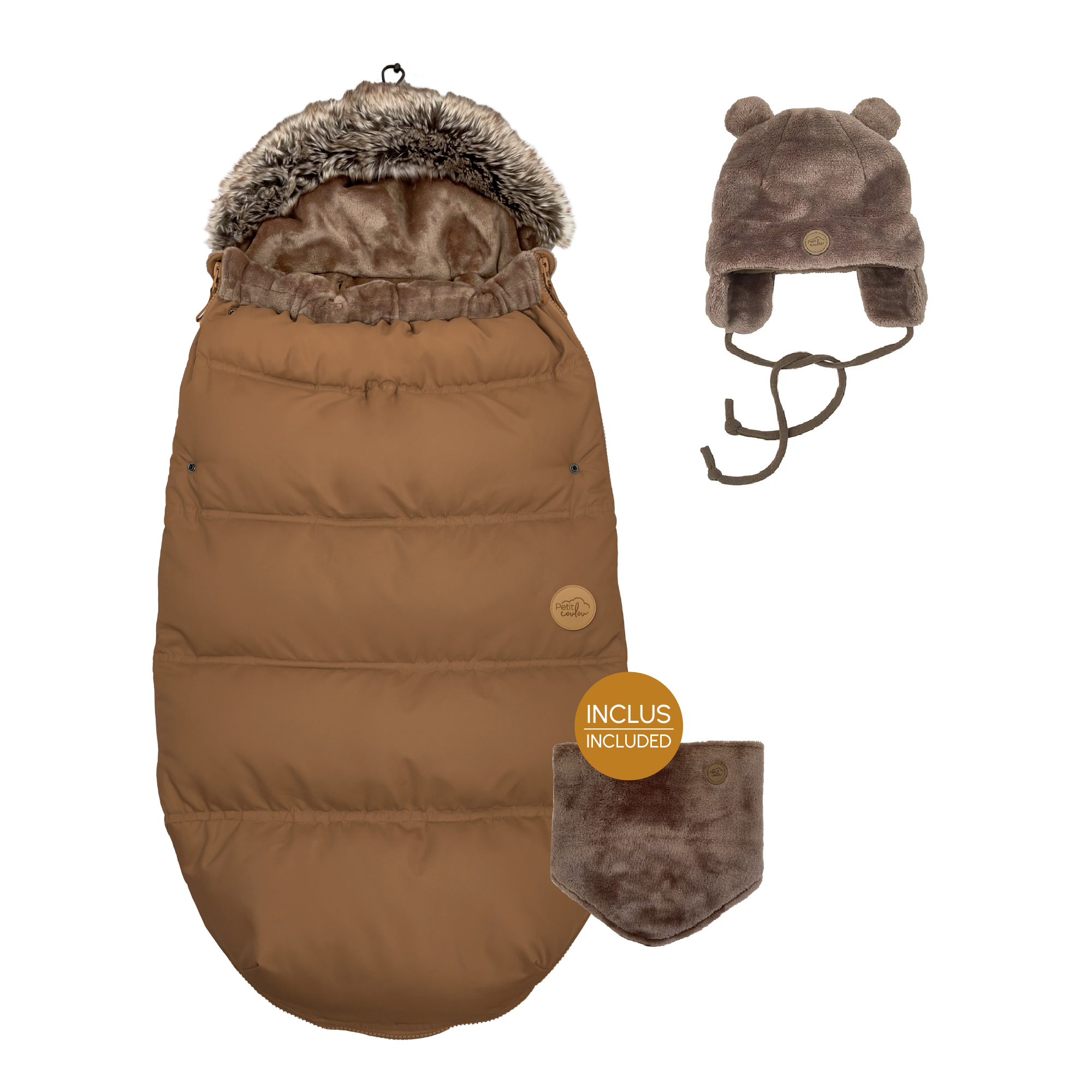 Combo : Housse chancelière avec une tuque ourson