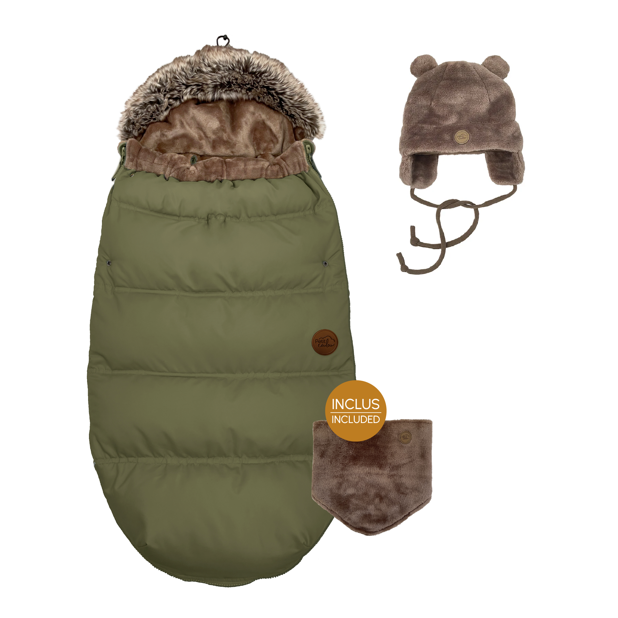 Combo : Housse chancelière avec une tuque ourson
