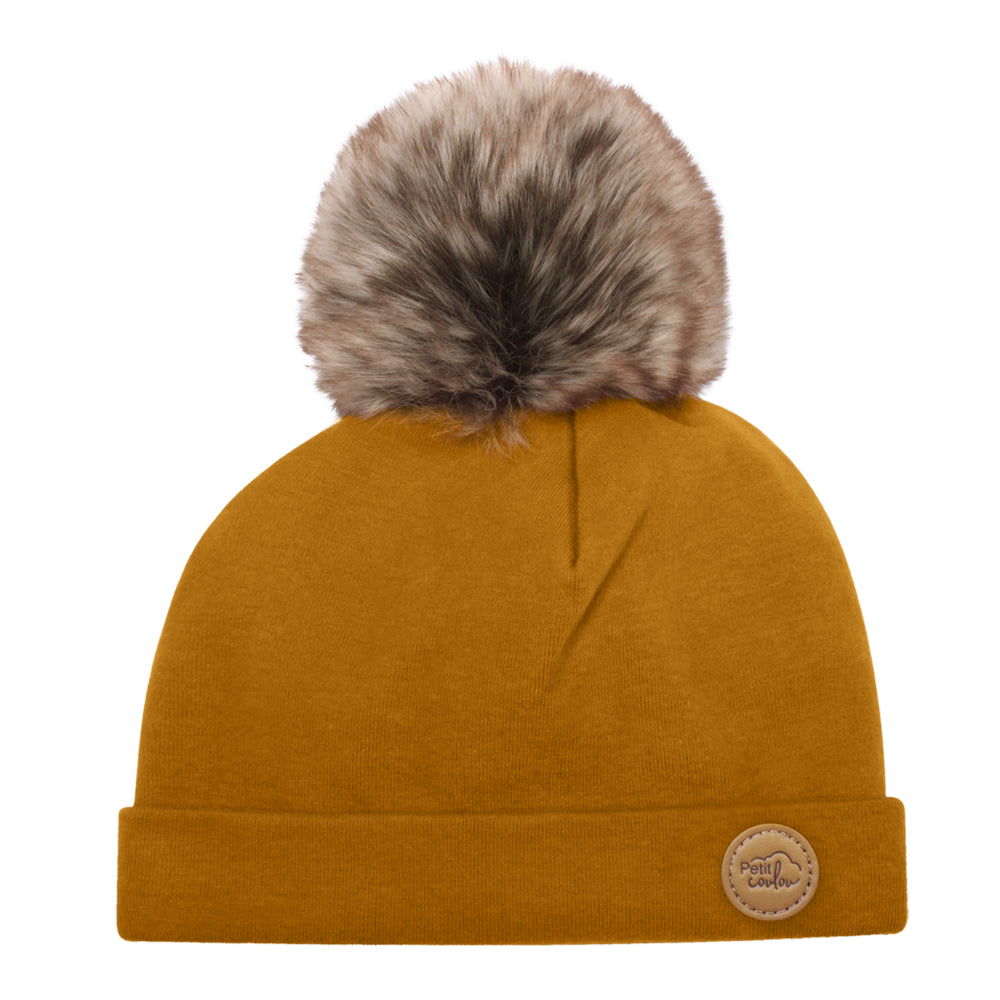 cute pom pom beanie baby#color_amber#couleur_ambre