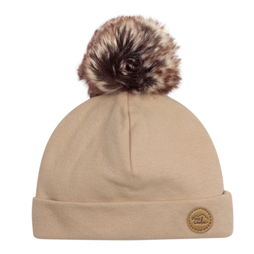 Petit Coulou Boy's organic cotton Hat#color_latte#couleur_latte