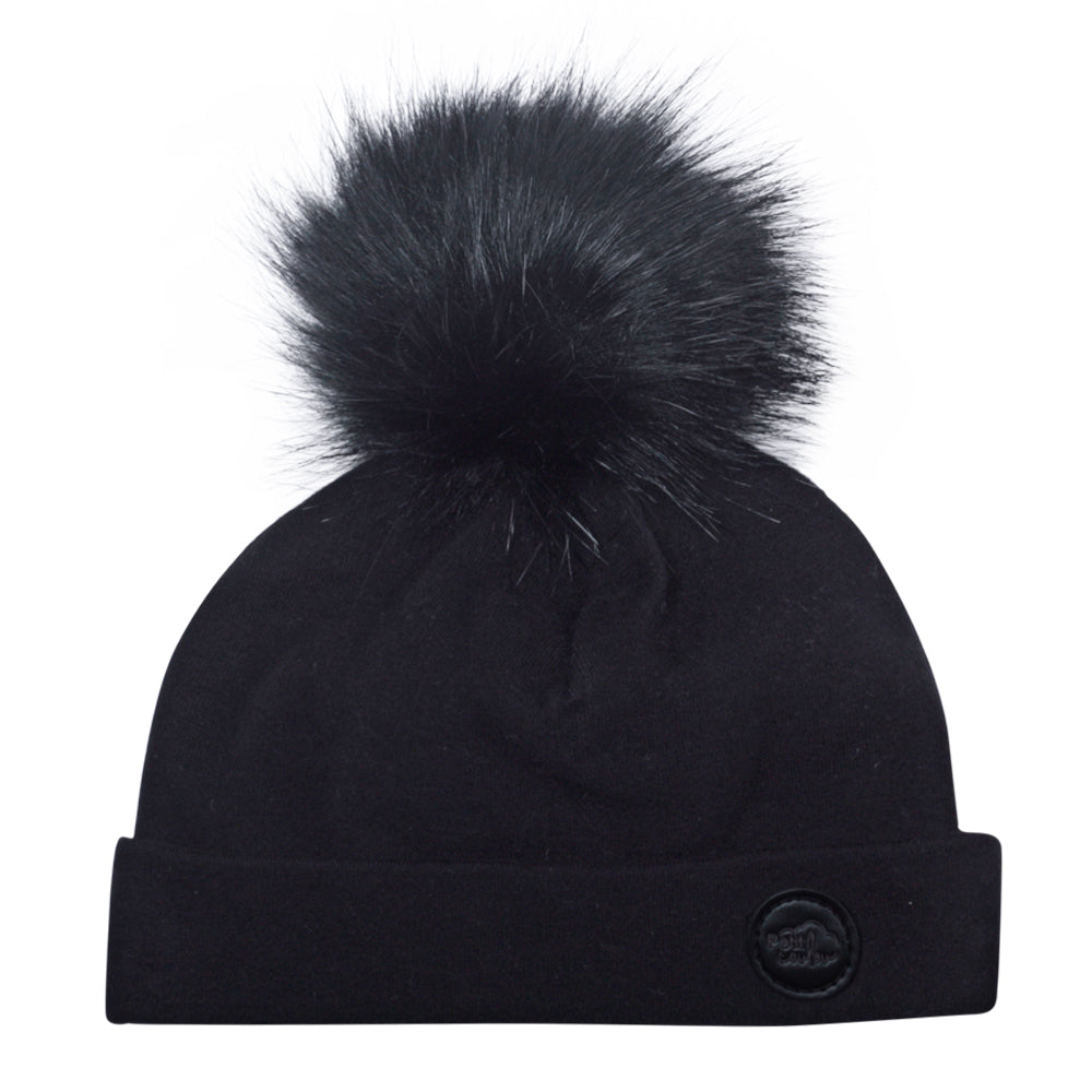 Petit Coulou Boy's organic cotton Hat#color_prestige equinox (black)#couleur_prestige equinoxe (noire)