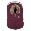 Plum winter cover for baby car seat by Petit Coulou