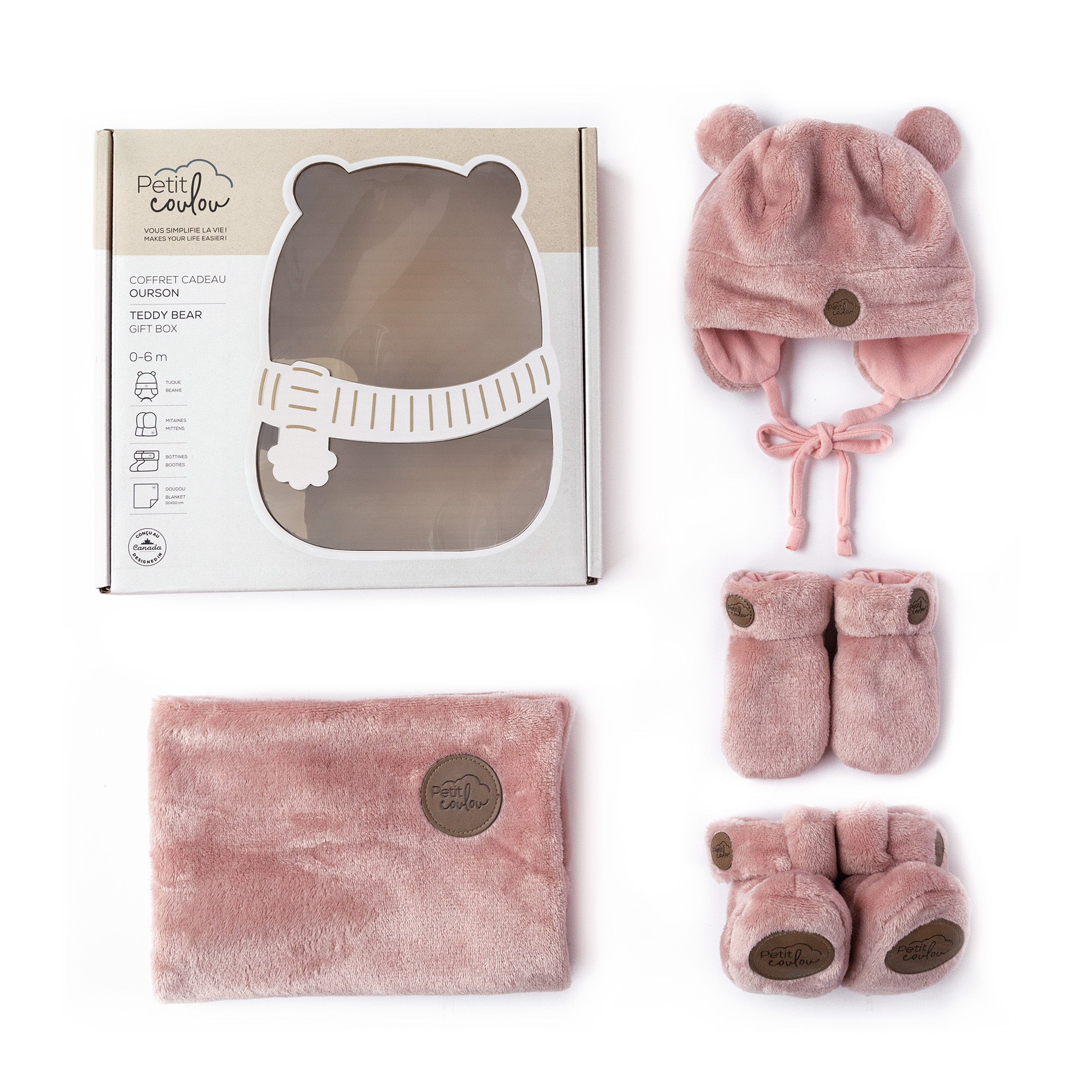 Minky Bear Baby Gift Set (4 Accessories)
