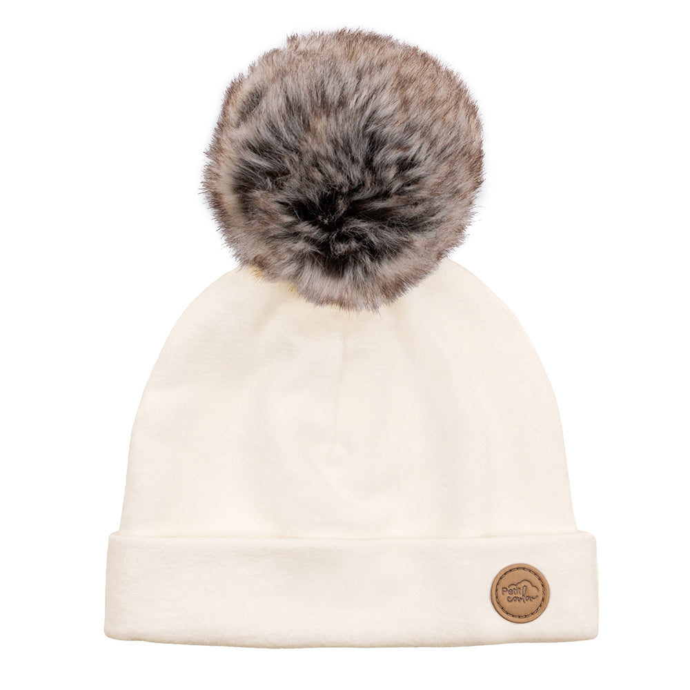 Tuque pour bébé avec pompon (0-12m)