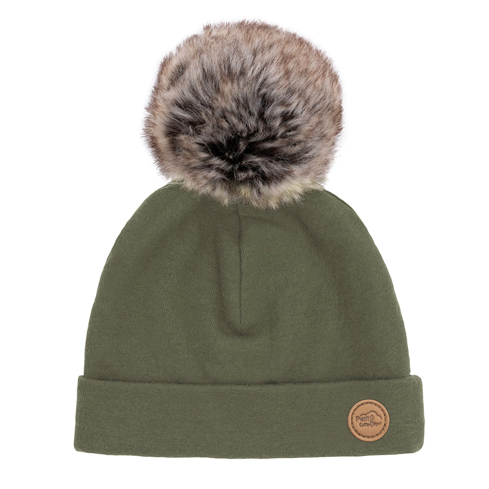 Tuque pour bébé avec pompon (0-12m)