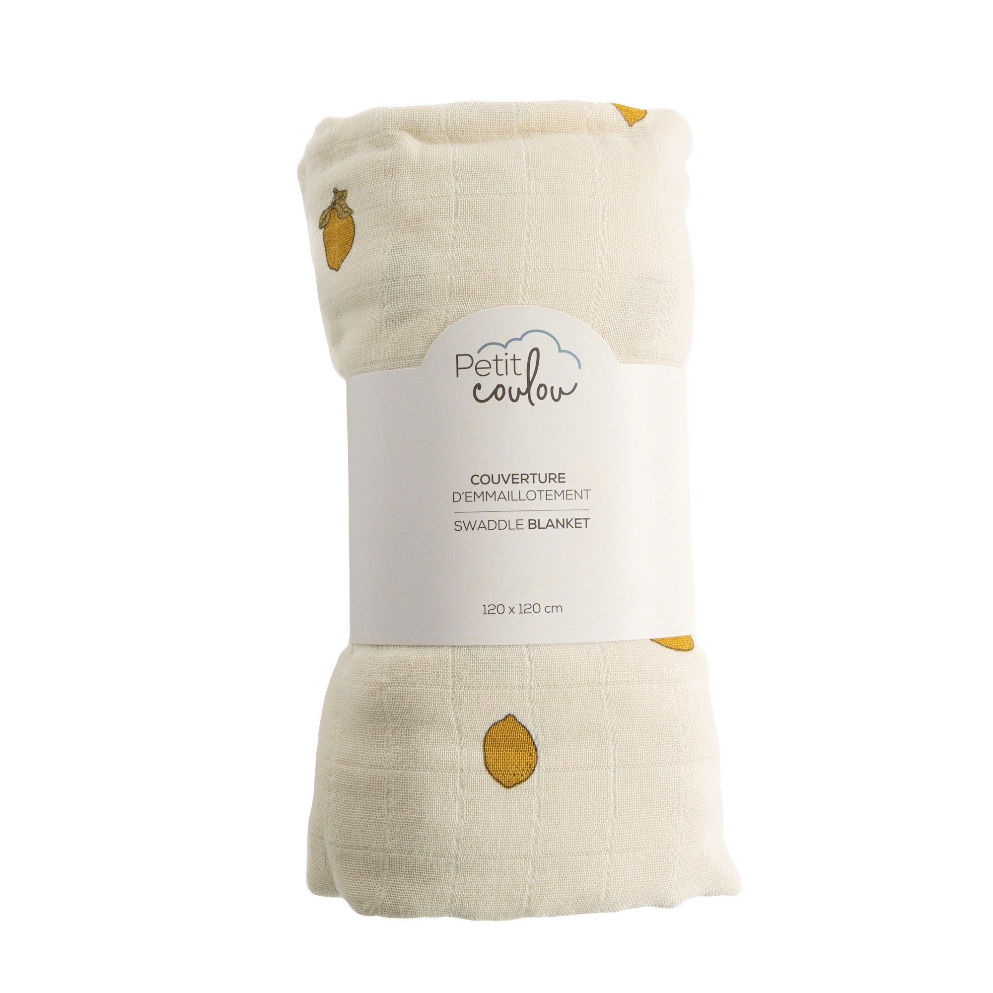 Mousseline en bambou et coton motif citron - Muslin bamboo and cotton with lemon