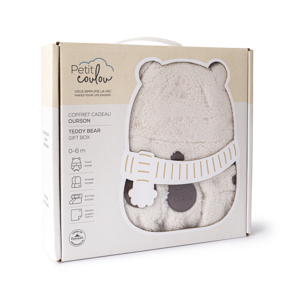 Sherpa Teddy bear Gift Set for baby (4 accessories)