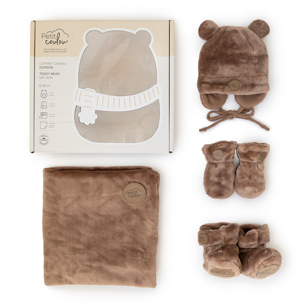 Minky Bear Baby Gift Set (4 Accessories)