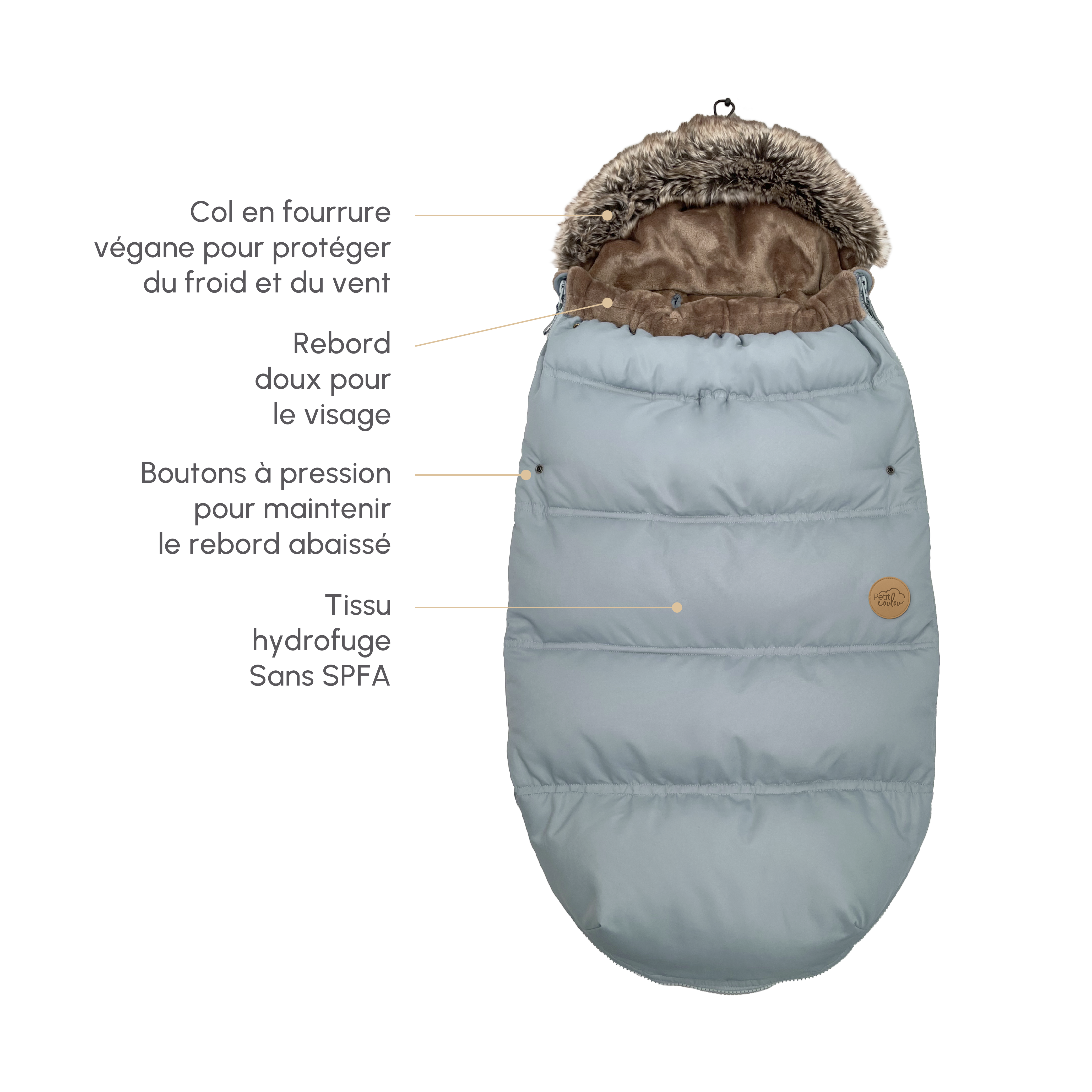 Baby Footmuff Cover for Stroller Protection Up to 30 C Petit Coulou