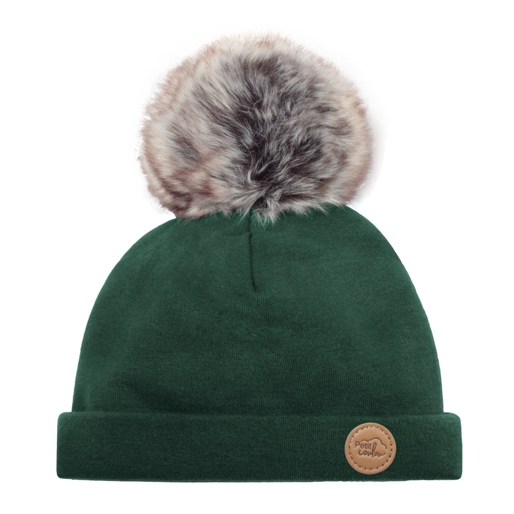 Tuque pour bébé avec pompon (0-12m)