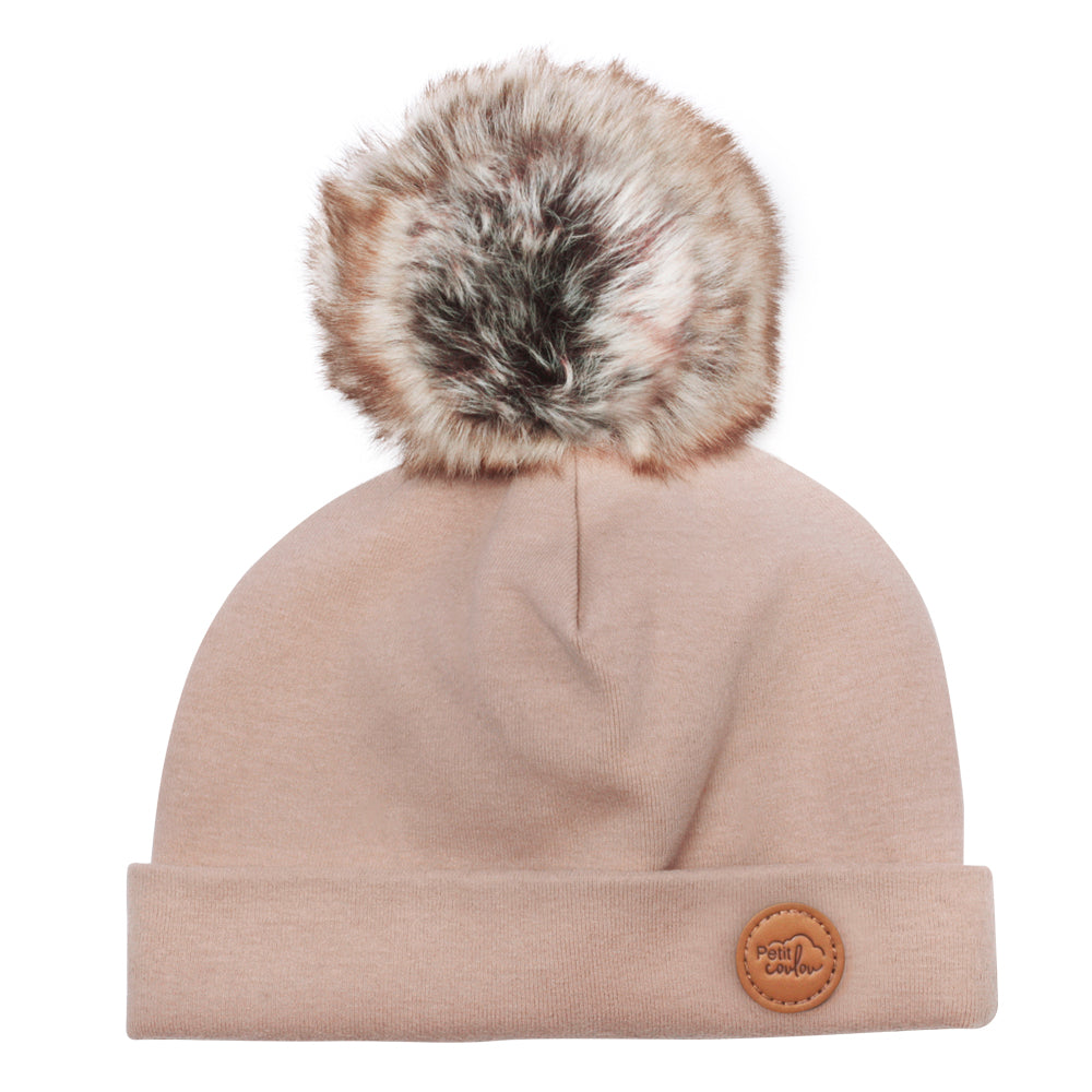 Tuque pour bébé avec pompon (0-12m)