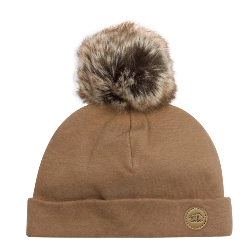 Tuque pour bébé avec pompon (0-12m)