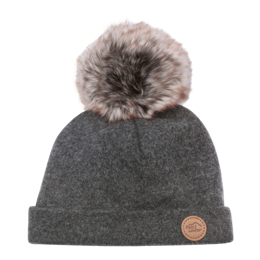 Tuque pour bébé avec pompon (0-12m)