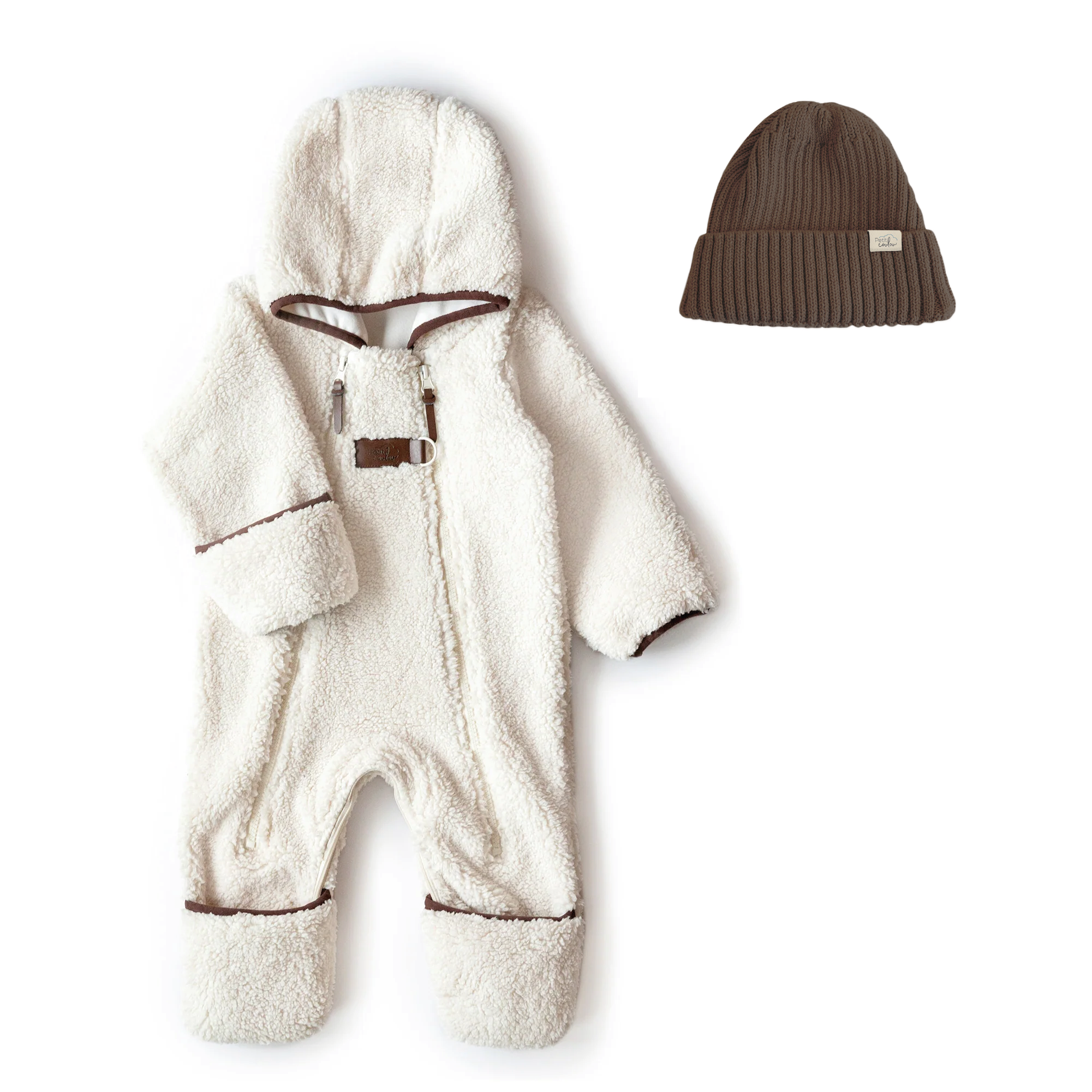 Combo : Combinaison une pièce doublée en sherpa et tuque en tricot