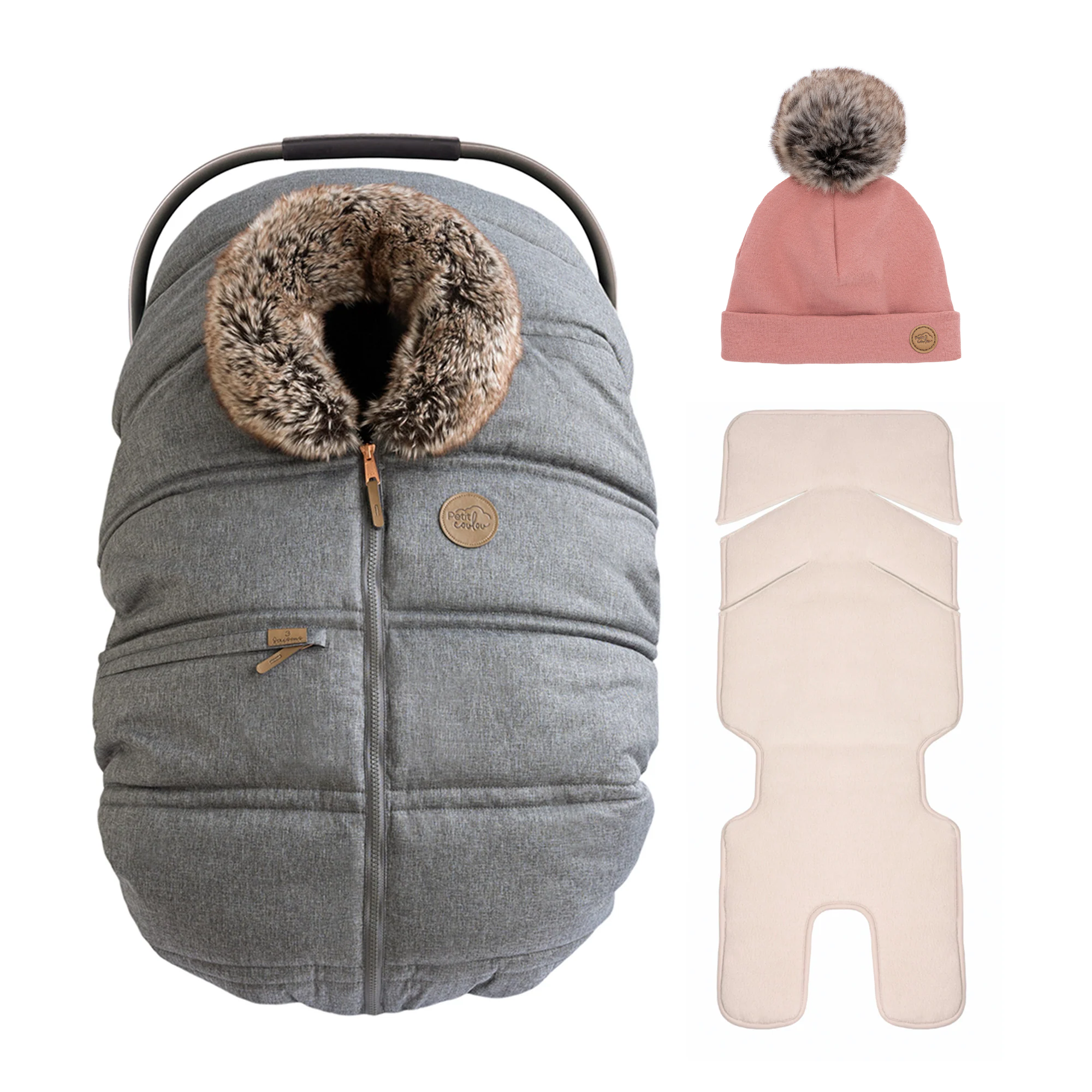 Combo : Housse 3 saisons classique avec une tuque pompon et un fond isolant