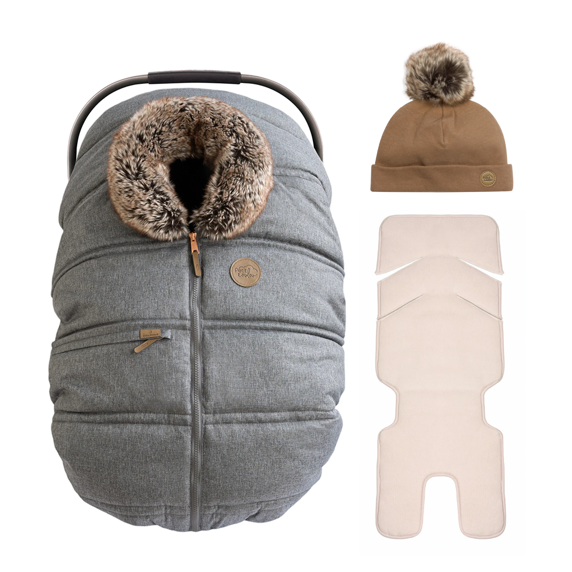 Combo : Housse 3 saisons classique avec une tuque pompon et un fond isolant