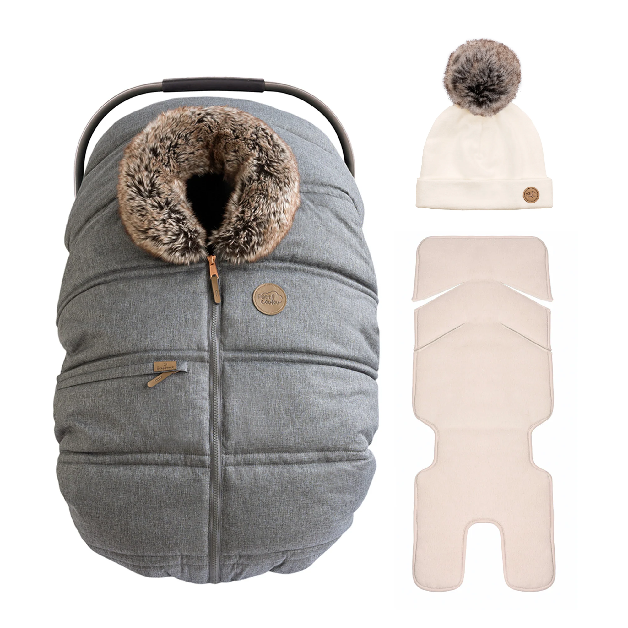 Combo : Housse 3 saisons classique avec une tuque pompon et un fond isolant