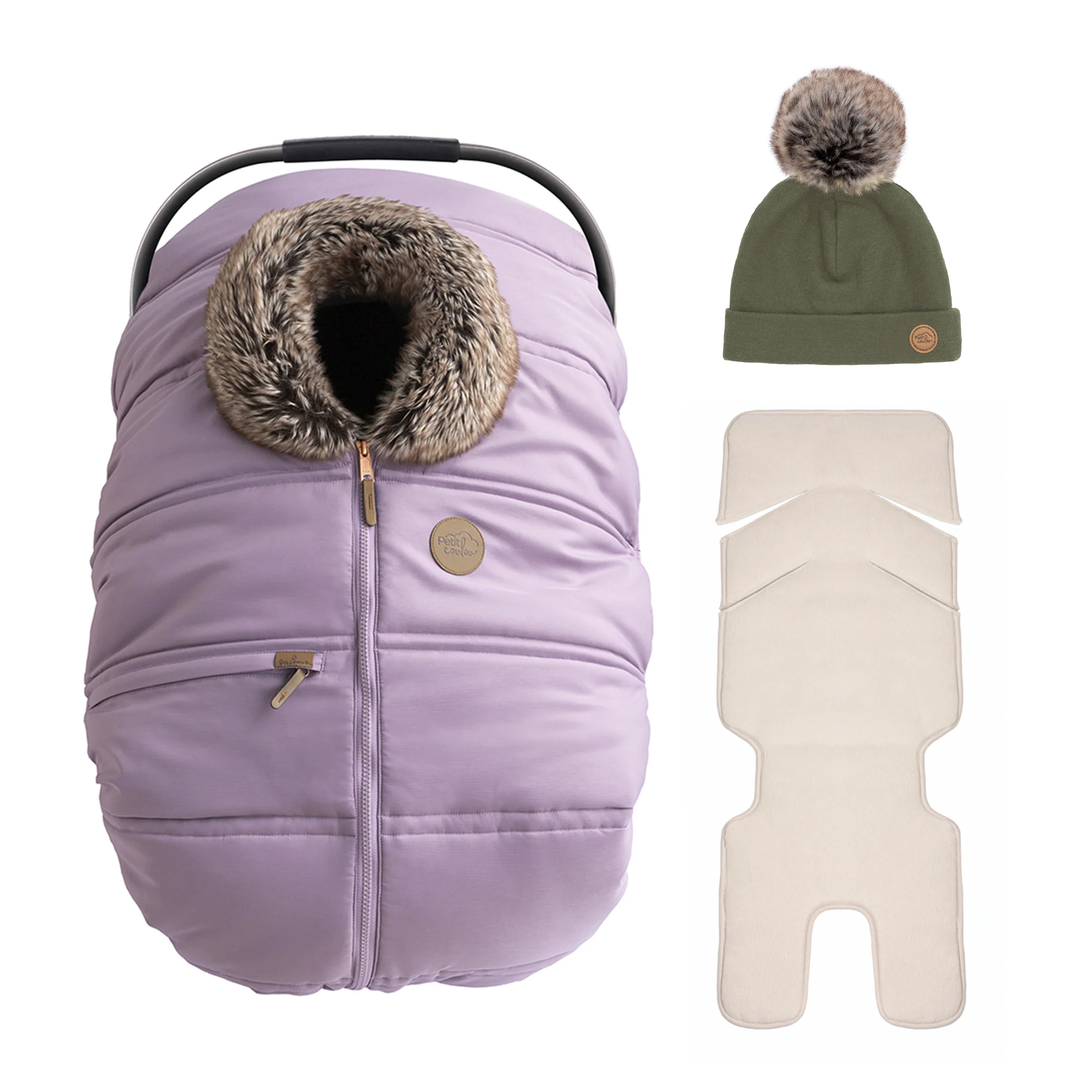 Combo : Housse 3 saisons classique avec une tuque pompon et un fond isolant