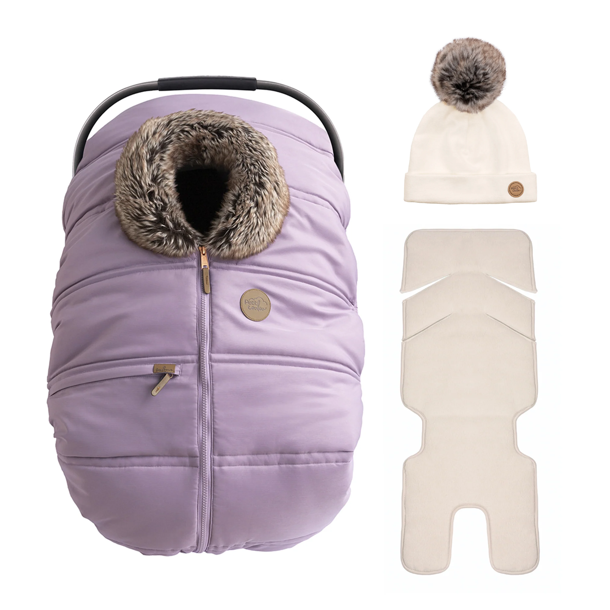 Combo : Housse 3 saisons classique avec une tuque pompon et un fond isolant